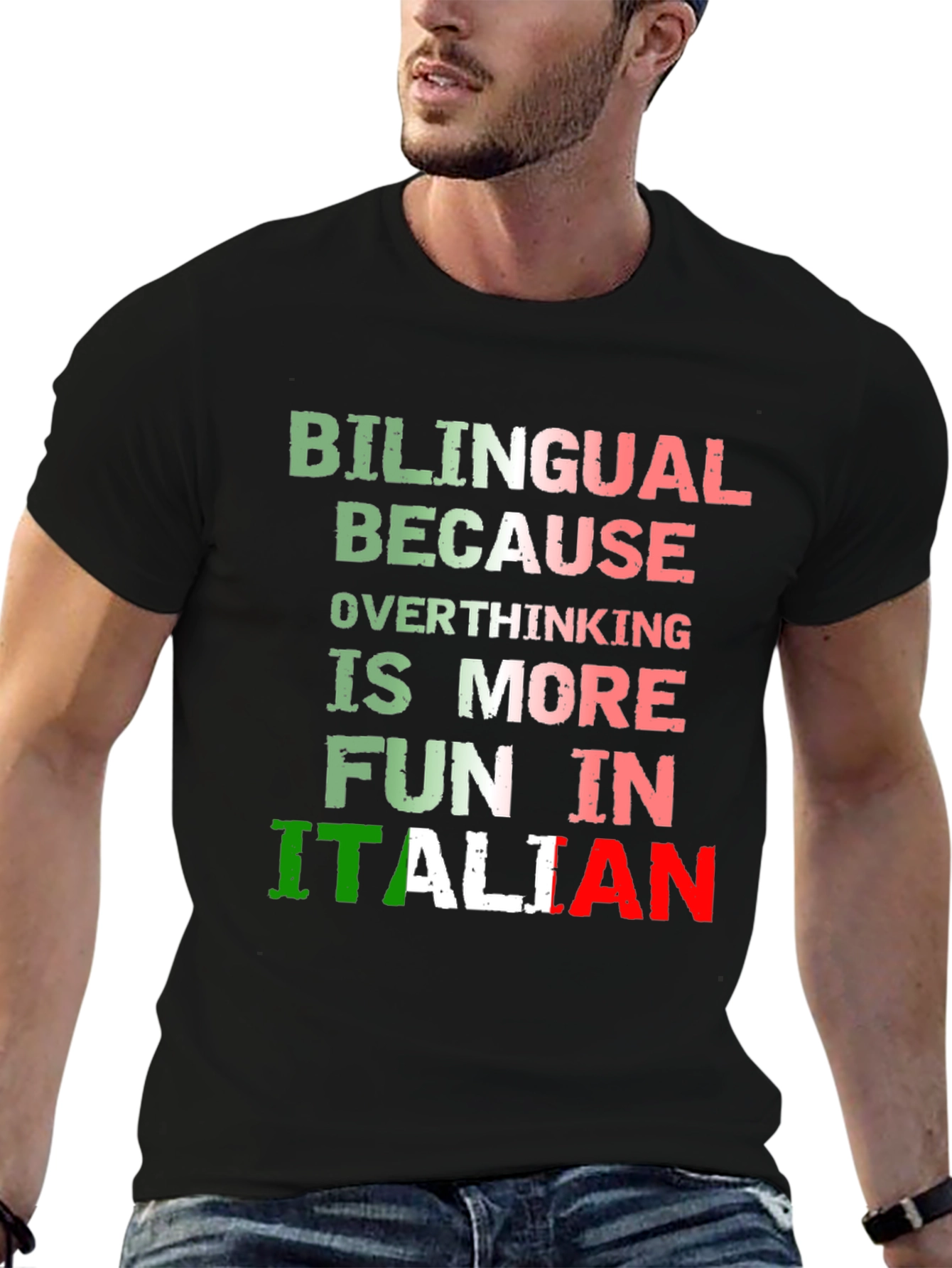 Bilingual Italian Overthinking Fun T-Shirt