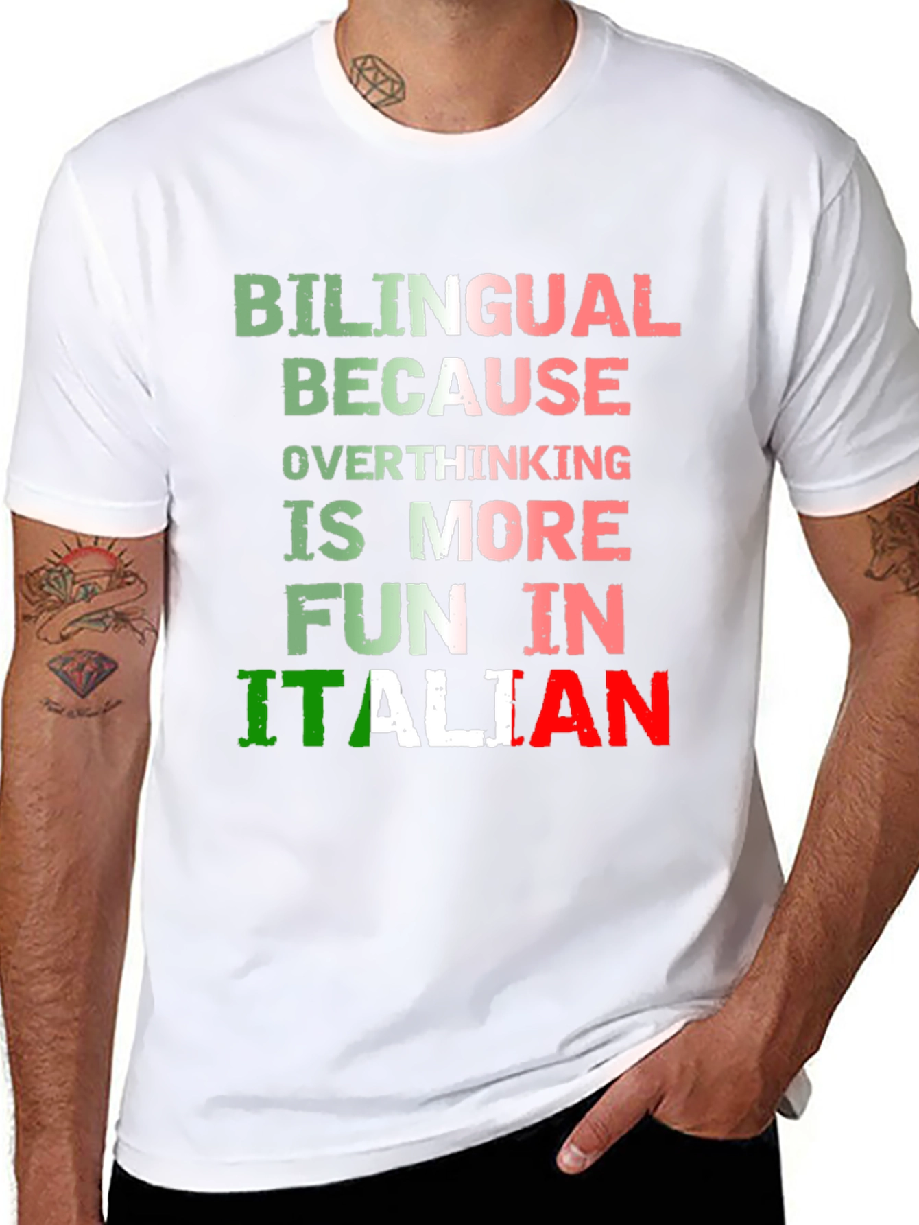Bilingual Italian Overthinking Fun T-Shirt