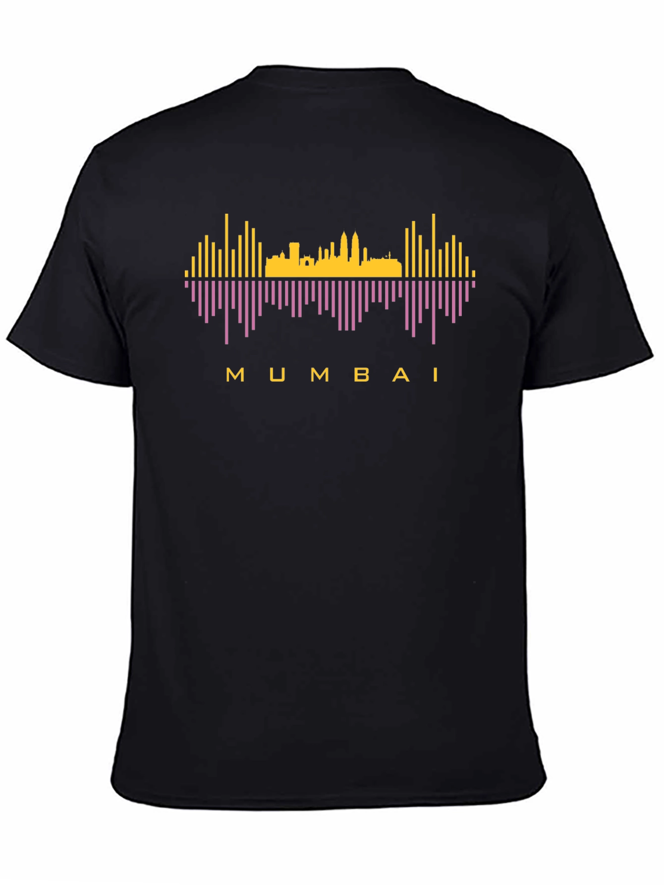Mumbai Skyline Graphic Tee - Black Cotton T-Shirt