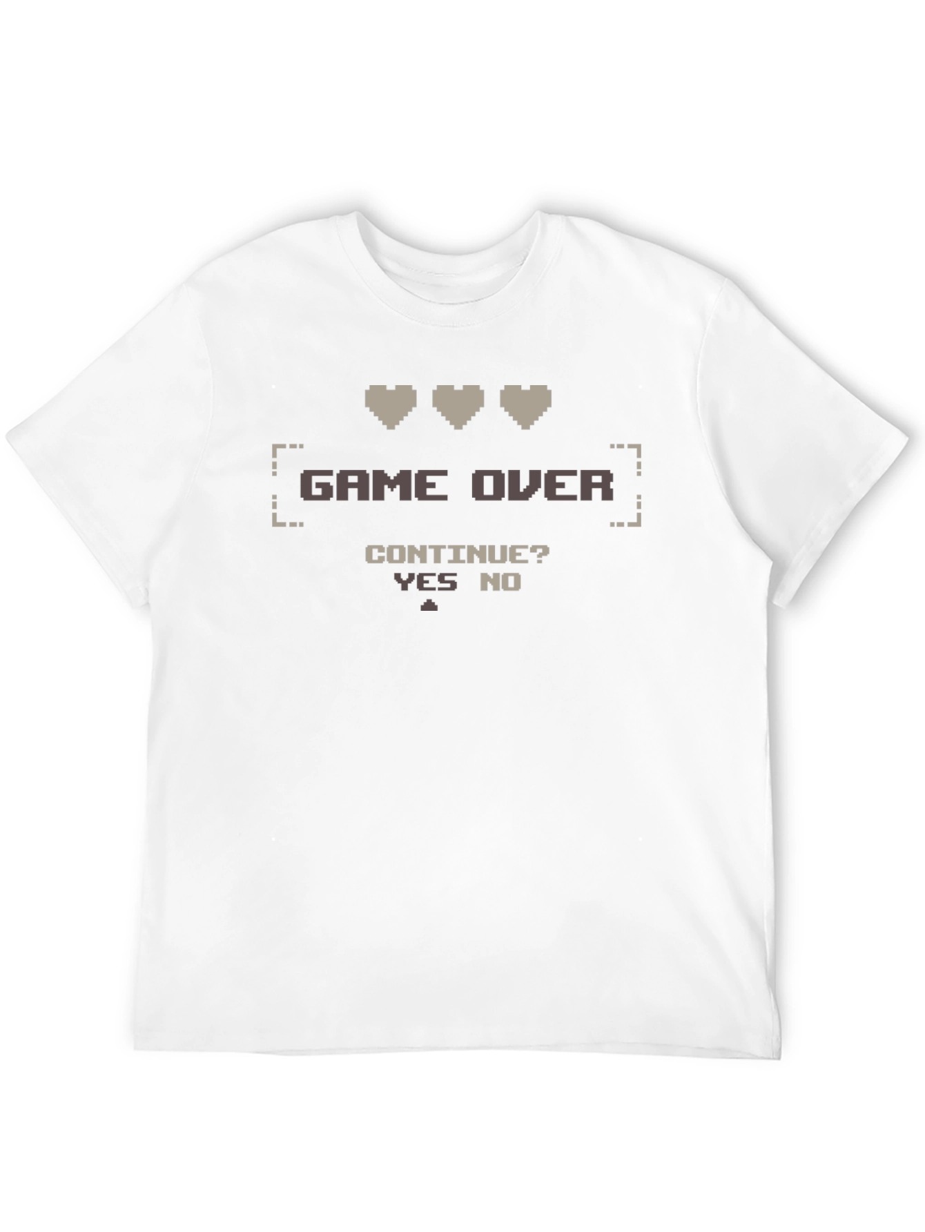 Game Over Pixel Art Black T-Shirt