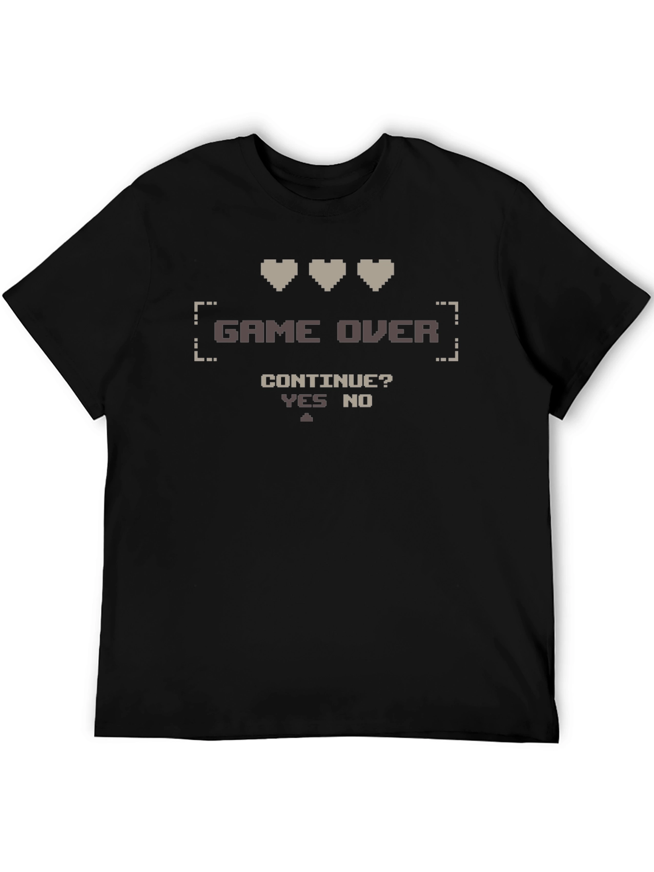 Game Over Pixel Art Black T-Shirt