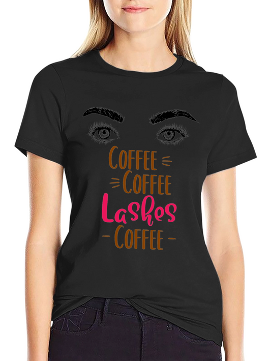 Coffee Lashes T-Shirt - Stylish Graphic Tee