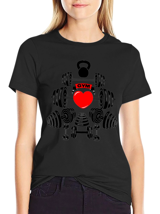 Gym Heart Black T-Shirt