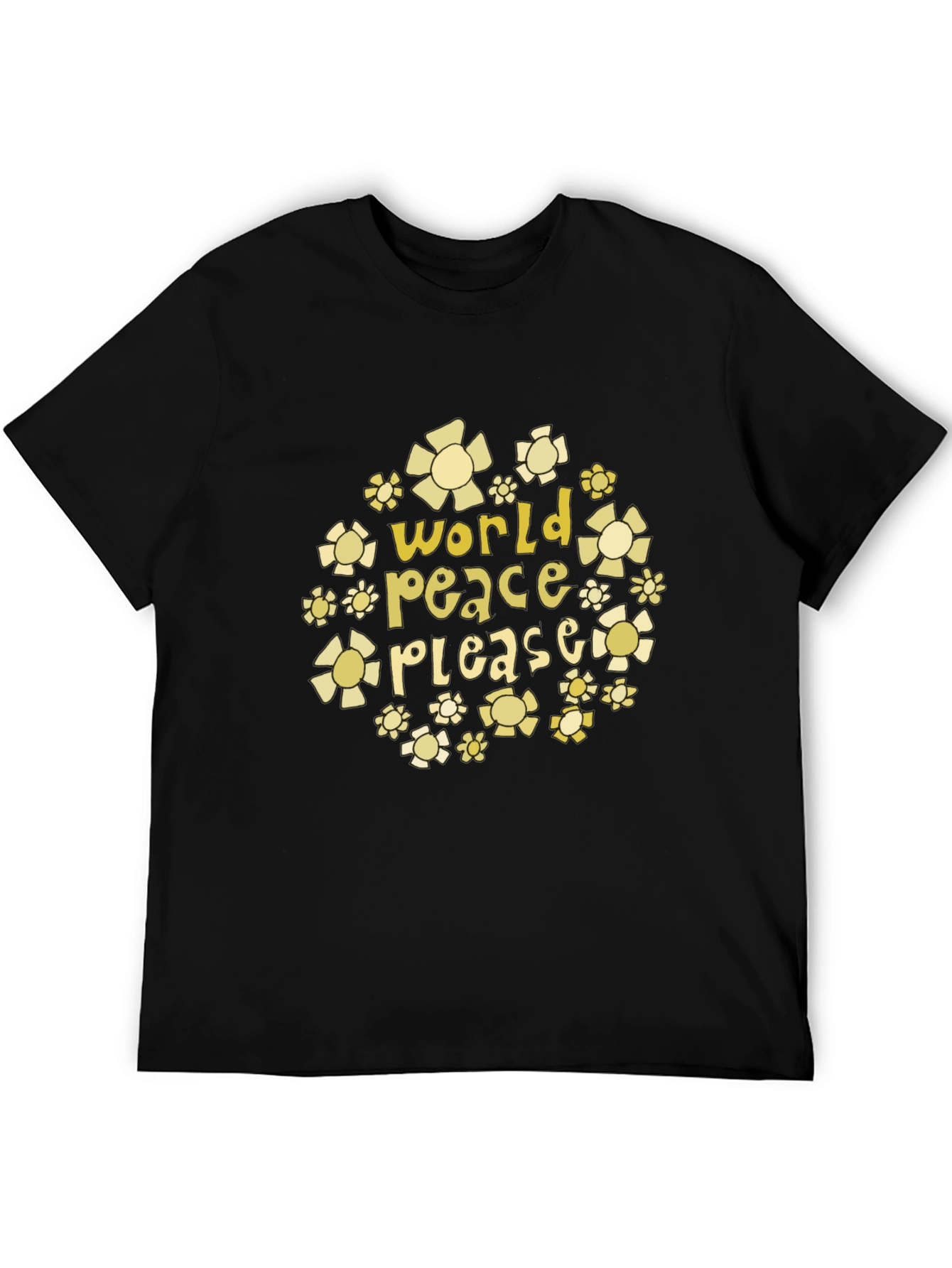 World Peace Please Floral Graphic T-Shirt