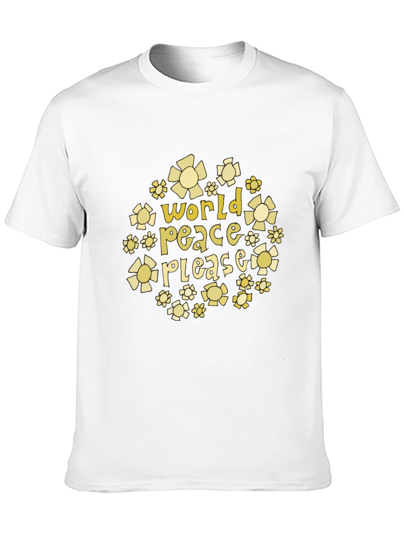 World Peace Please Floral Graphic T-Shirt