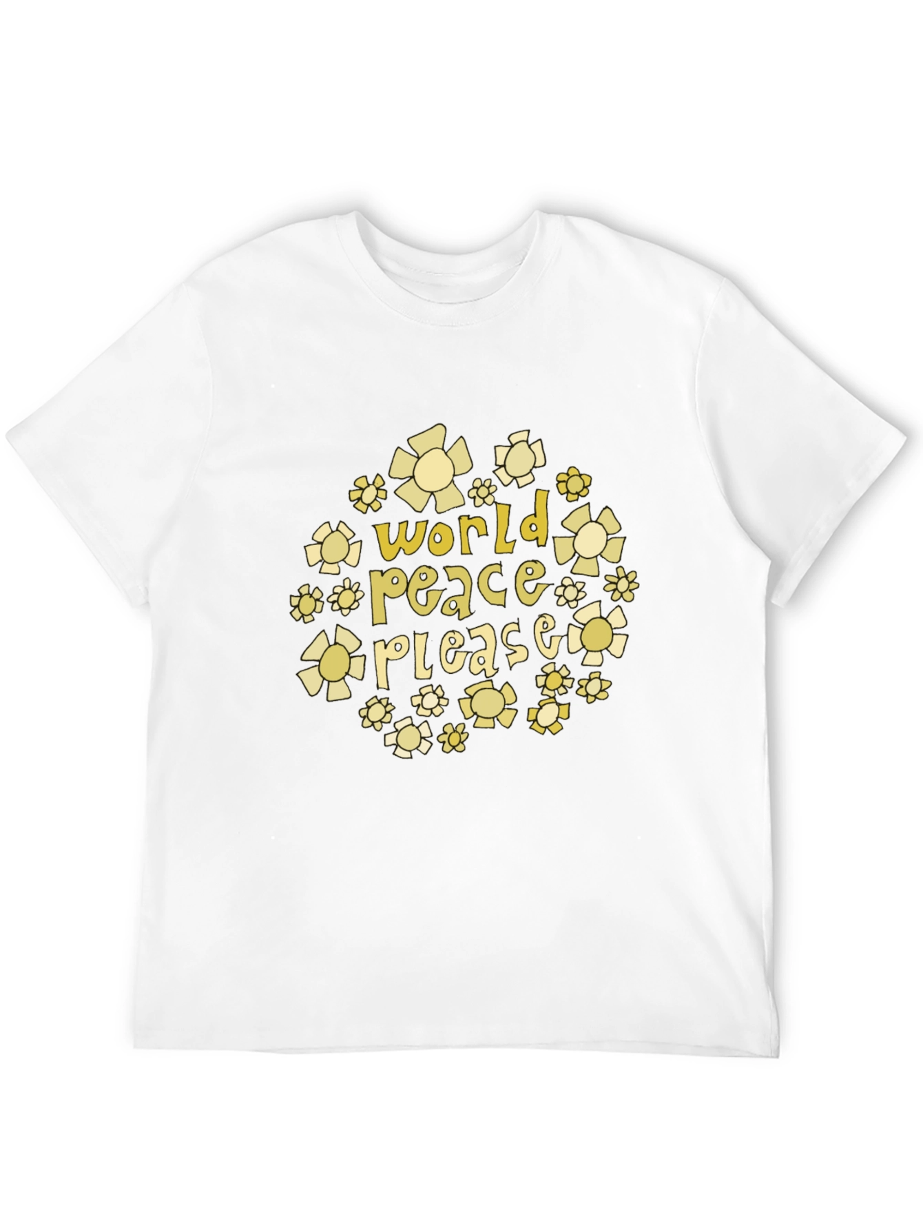 World Peace Please Floral Graphic T-Shirt