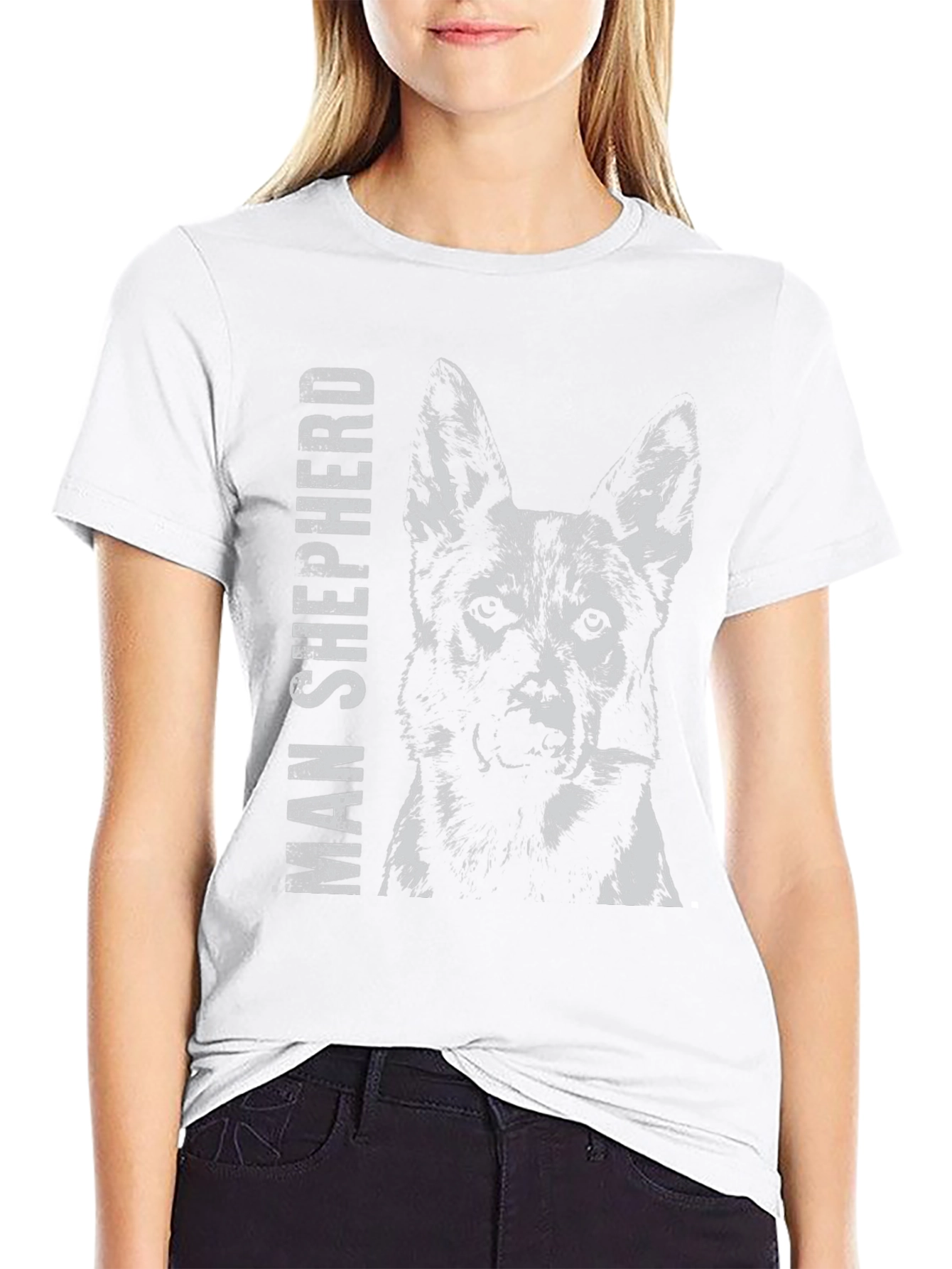 Man Shepherd Dog Graphic T-Shirt