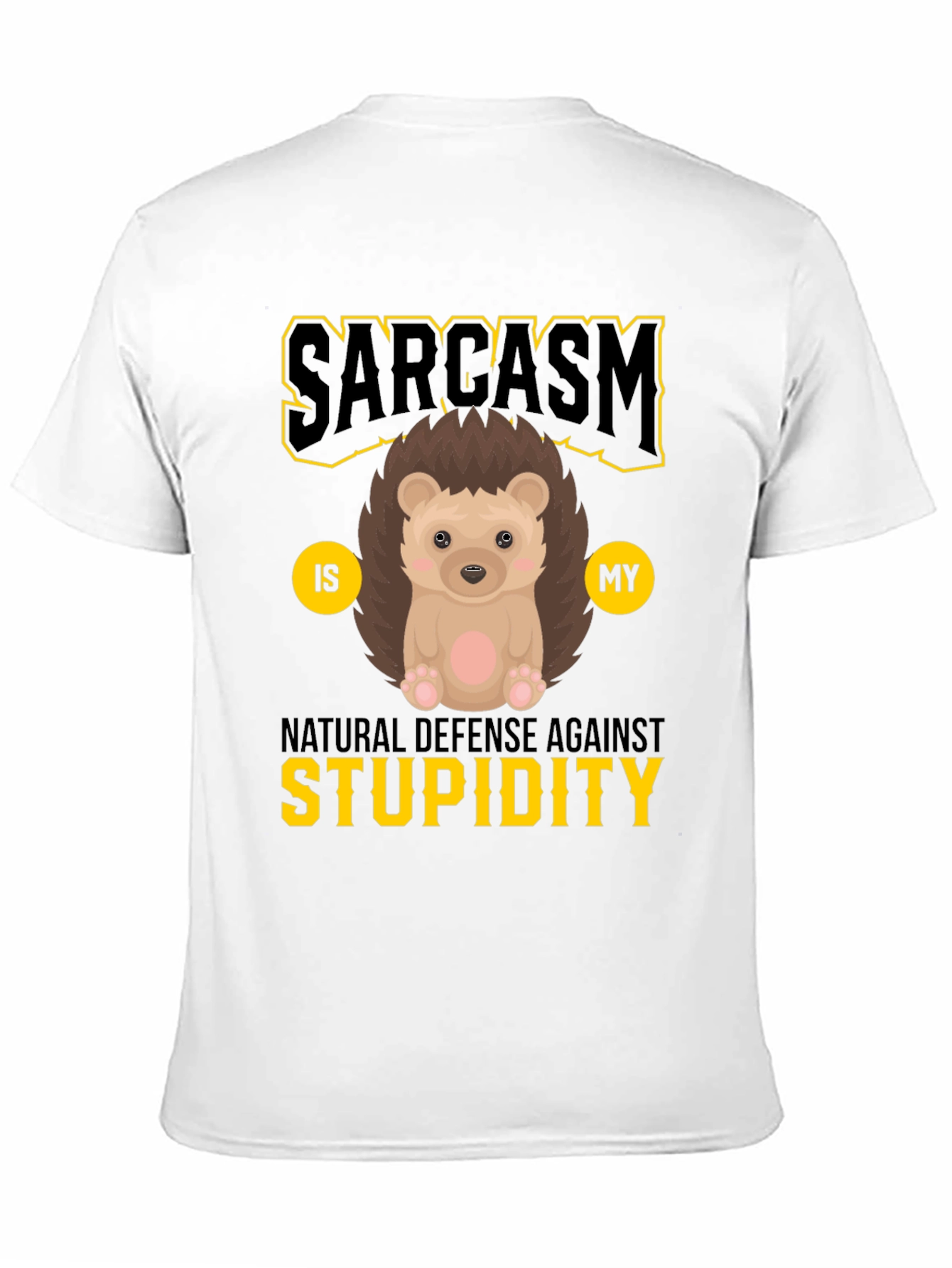Sarcasm Hedgehog Graphic Tee - Natural Defense Against Stupidity