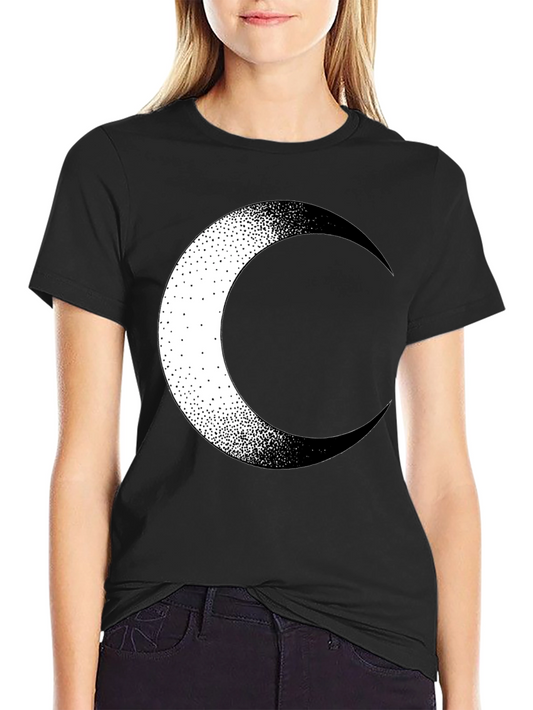 Crescent Moon Graphic Tee - Stylish Black Cotton T-Shirt