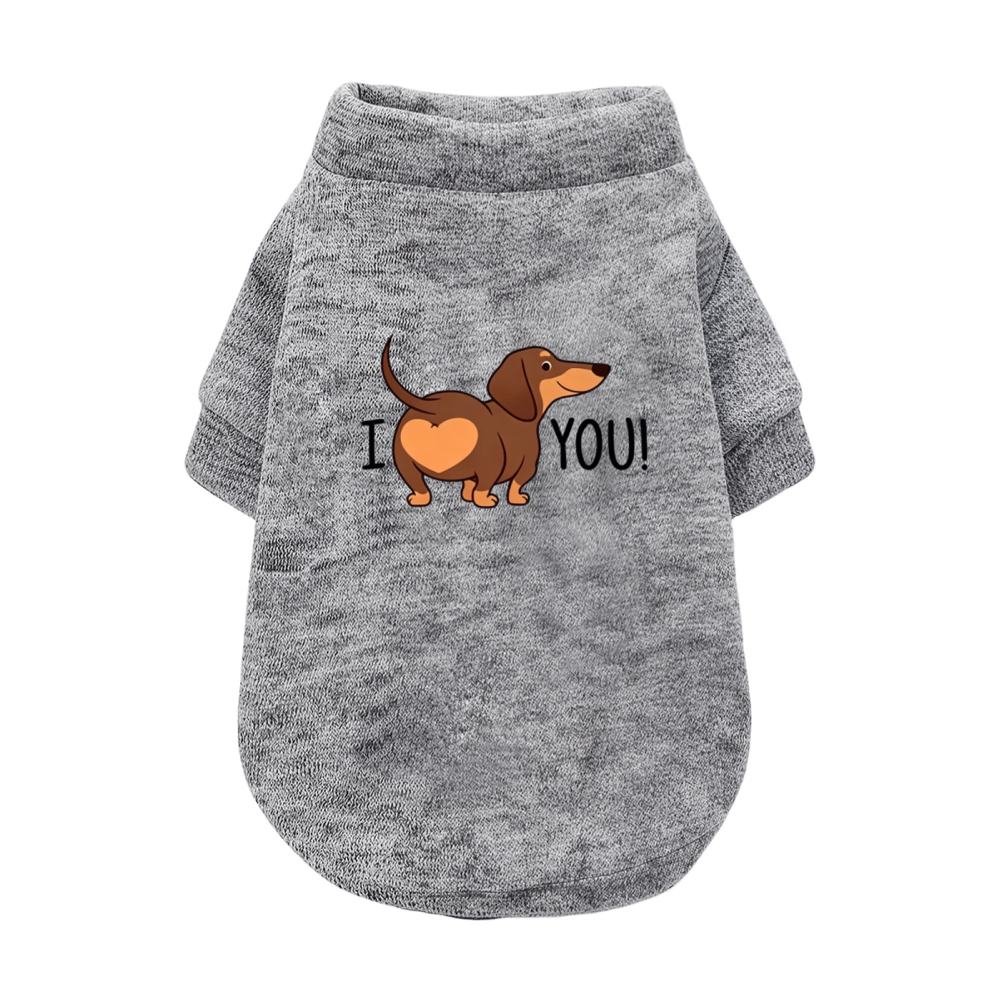 I Love You Cute Dachshund Grey Puppy Top