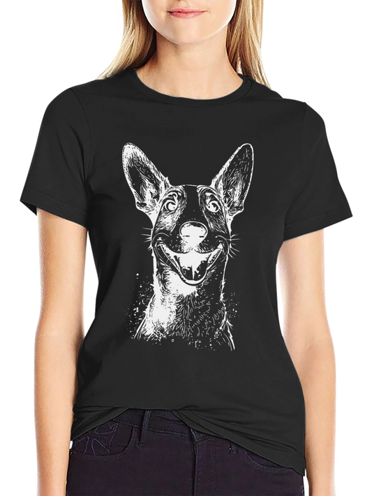Dog Graphic Tee - Mens Black Cotton T-Shirt