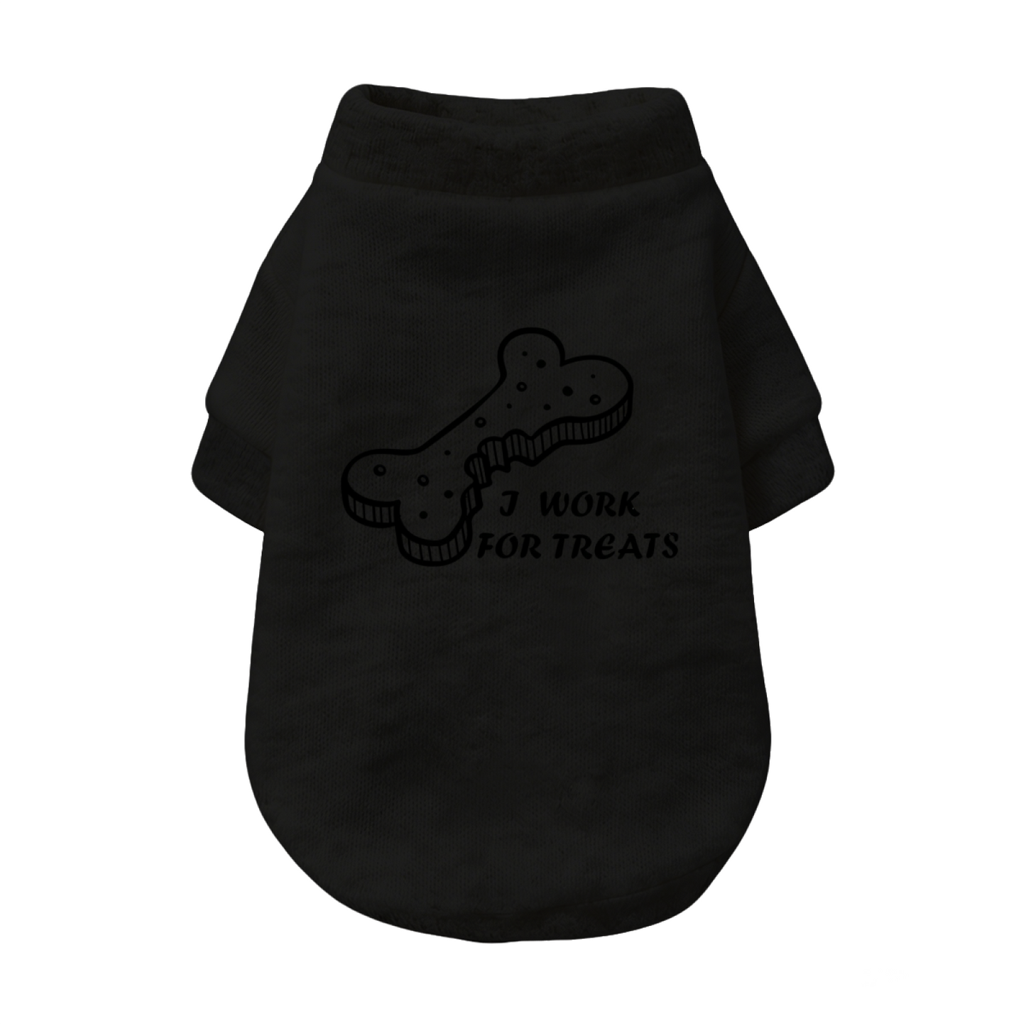 I Work For Treats Bone Print Pet Sweater