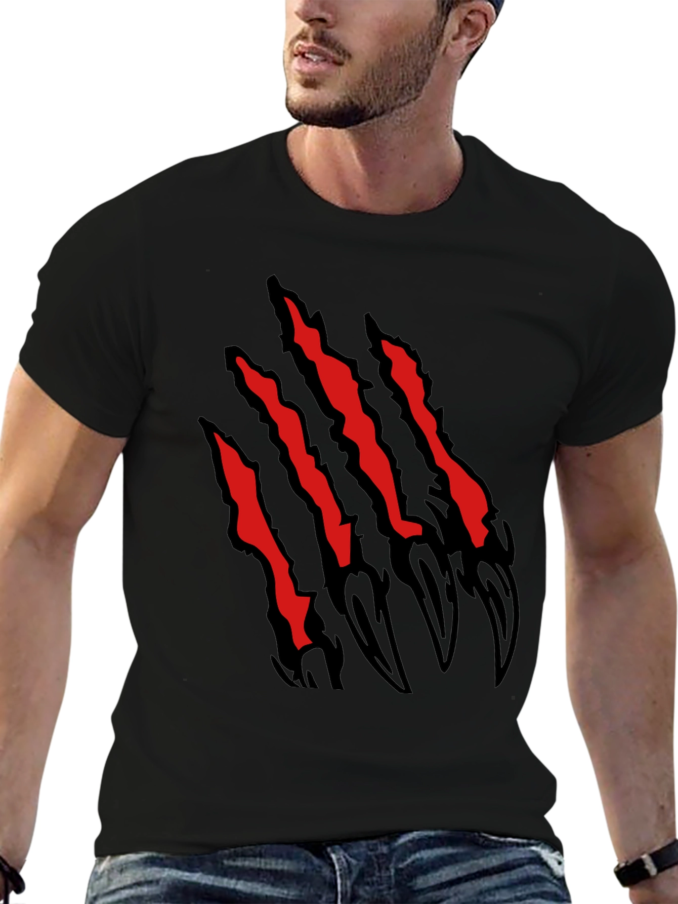Claw Scratch Graphic Black T-Shirt
