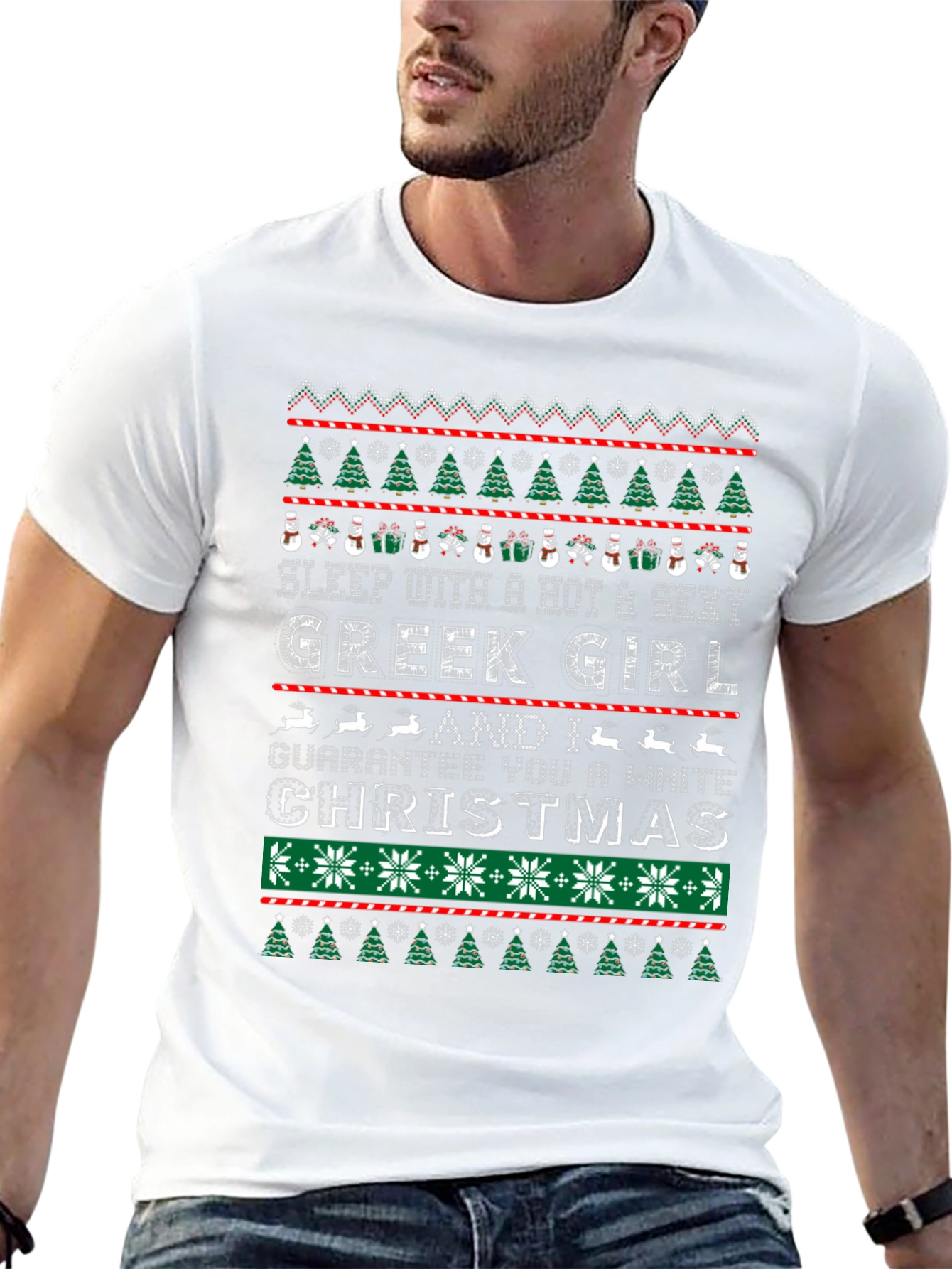 Funny Greek Girl Christmas Graphic Tee
