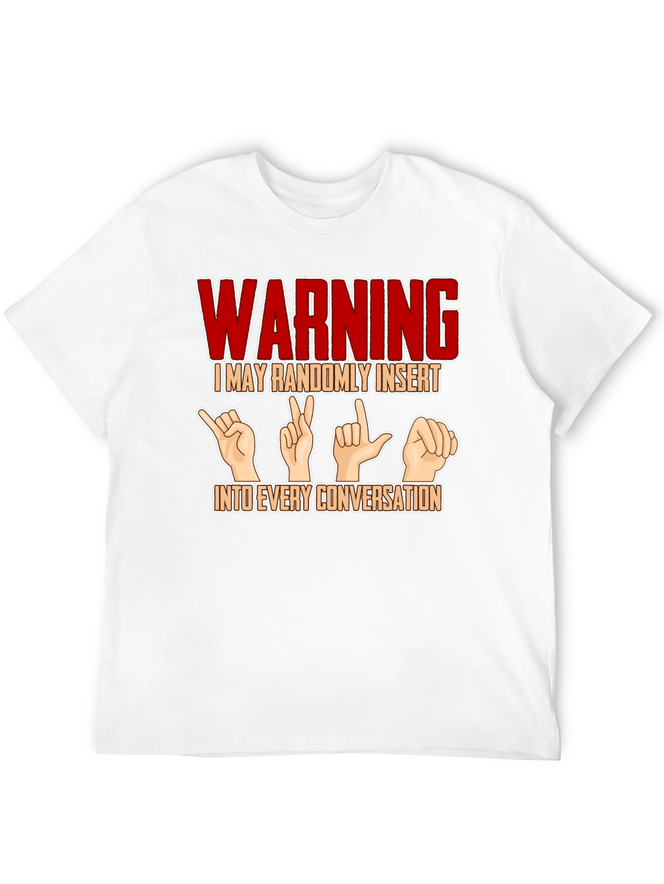 Warning Sign Language Black T-Shirt