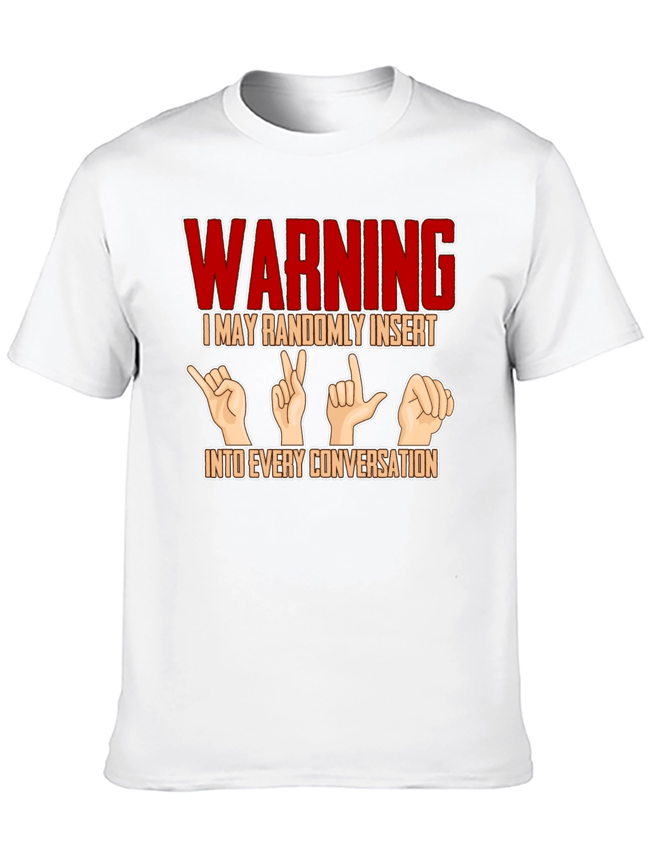 Warning Sign Language Black T-Shirt
