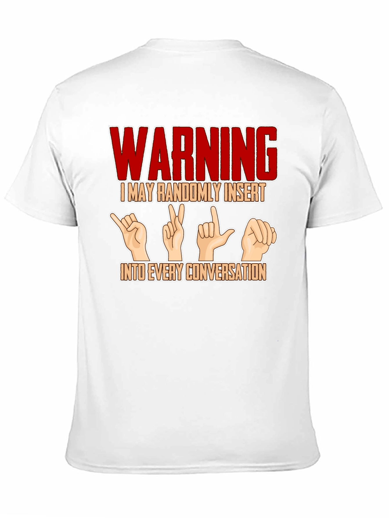 Warning Sign Language Black T-Shirt