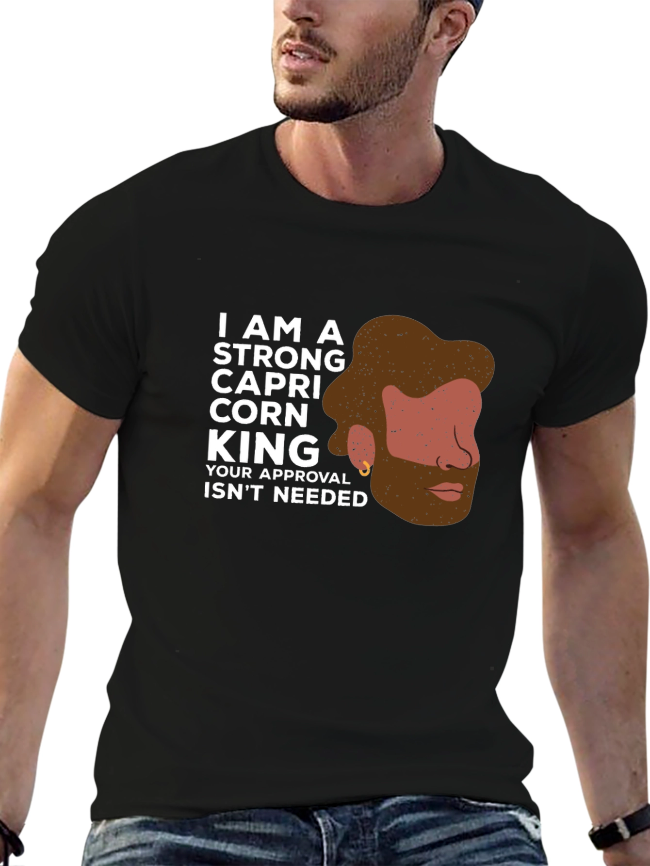 Strong Capricorn King Black T-Shirt