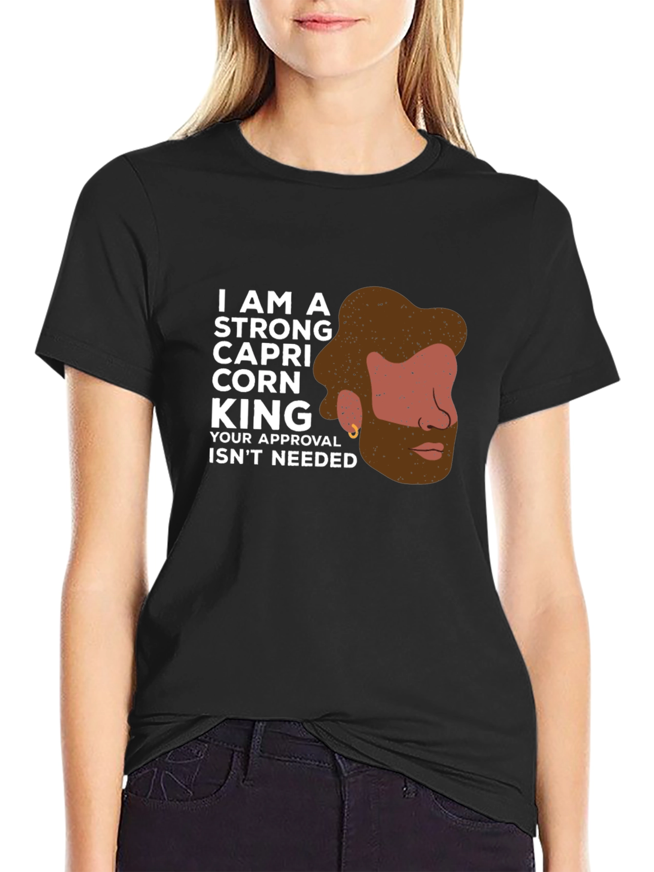 Strong Capricorn King Black T-Shirt