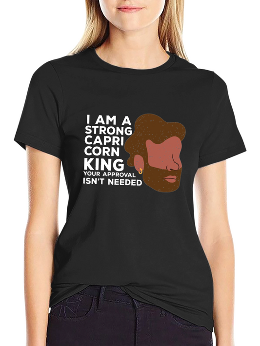 Strong Capricorn King Black T-Shirt