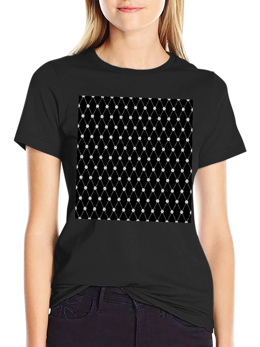 Diamond Net Pattern Black T-Shirt