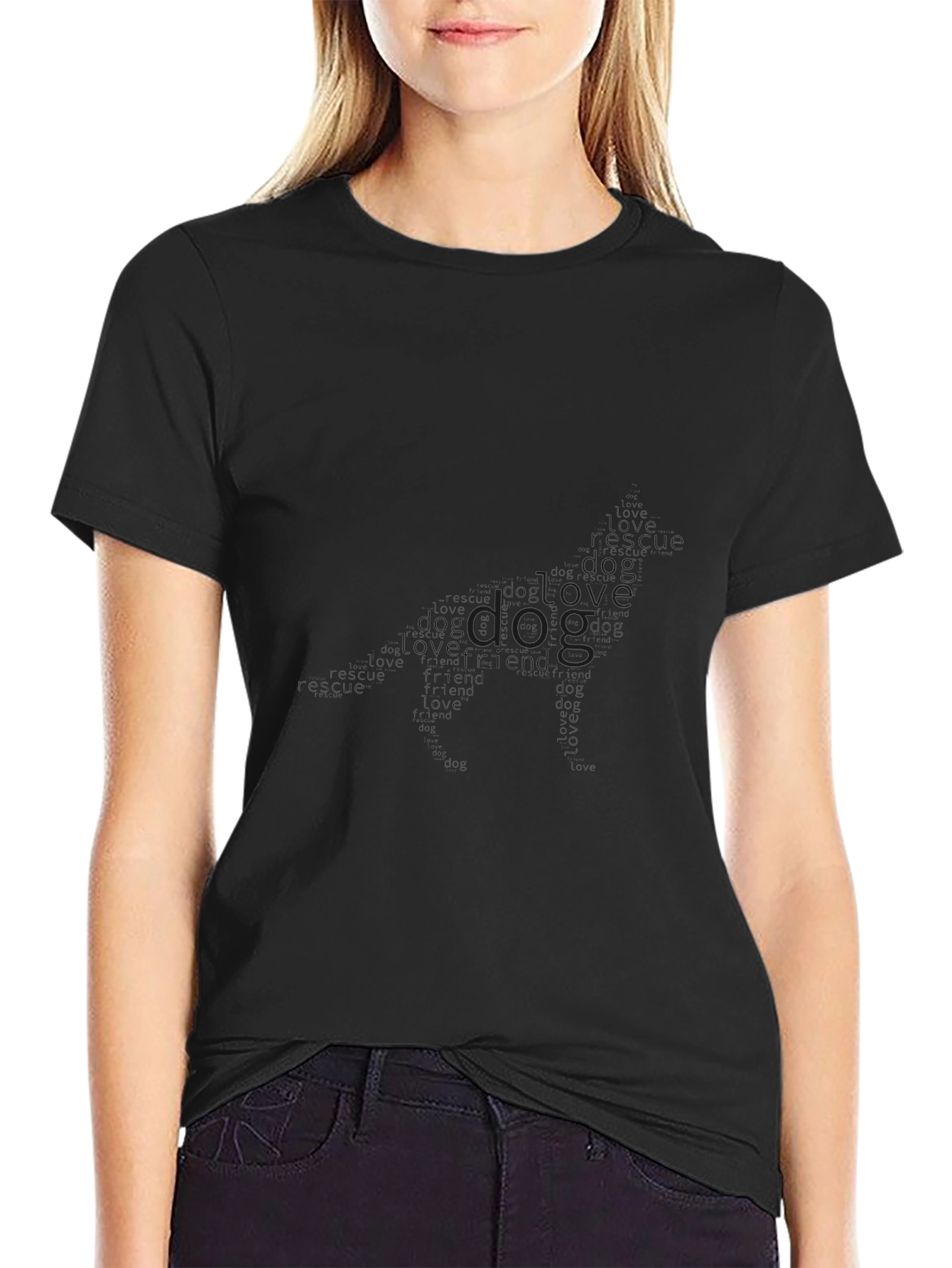 Mens Solid Black Crew Neck T-Shirt