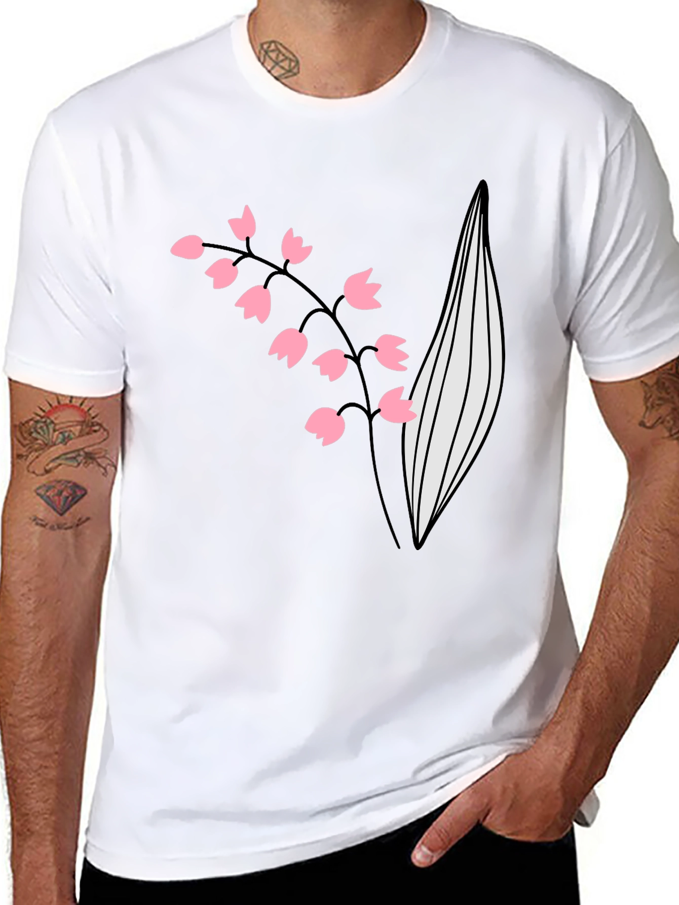 Lily of the Valley Graphic Tee - Black
