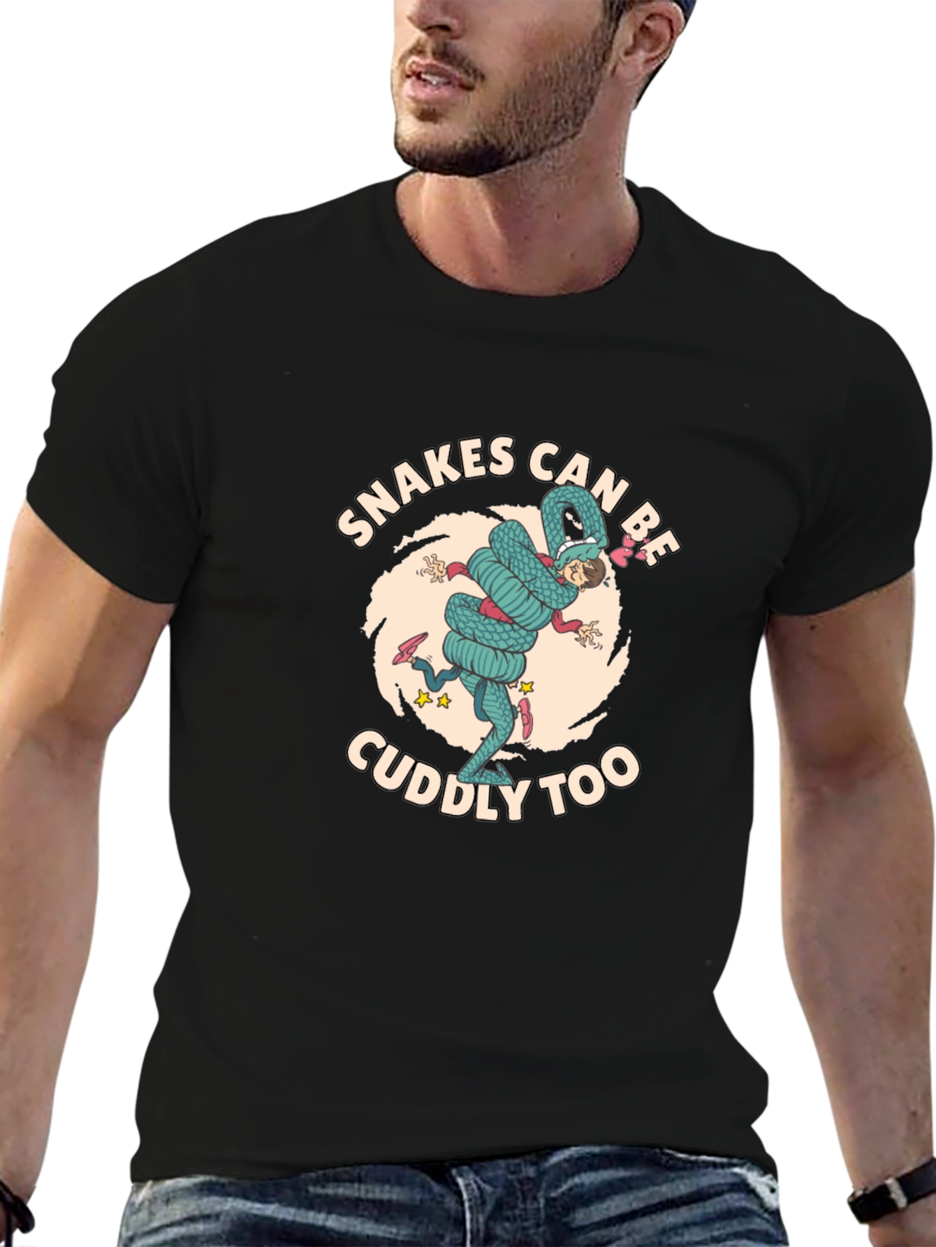 Snakes Can Be Cuddly Too Graphic T-Shirt