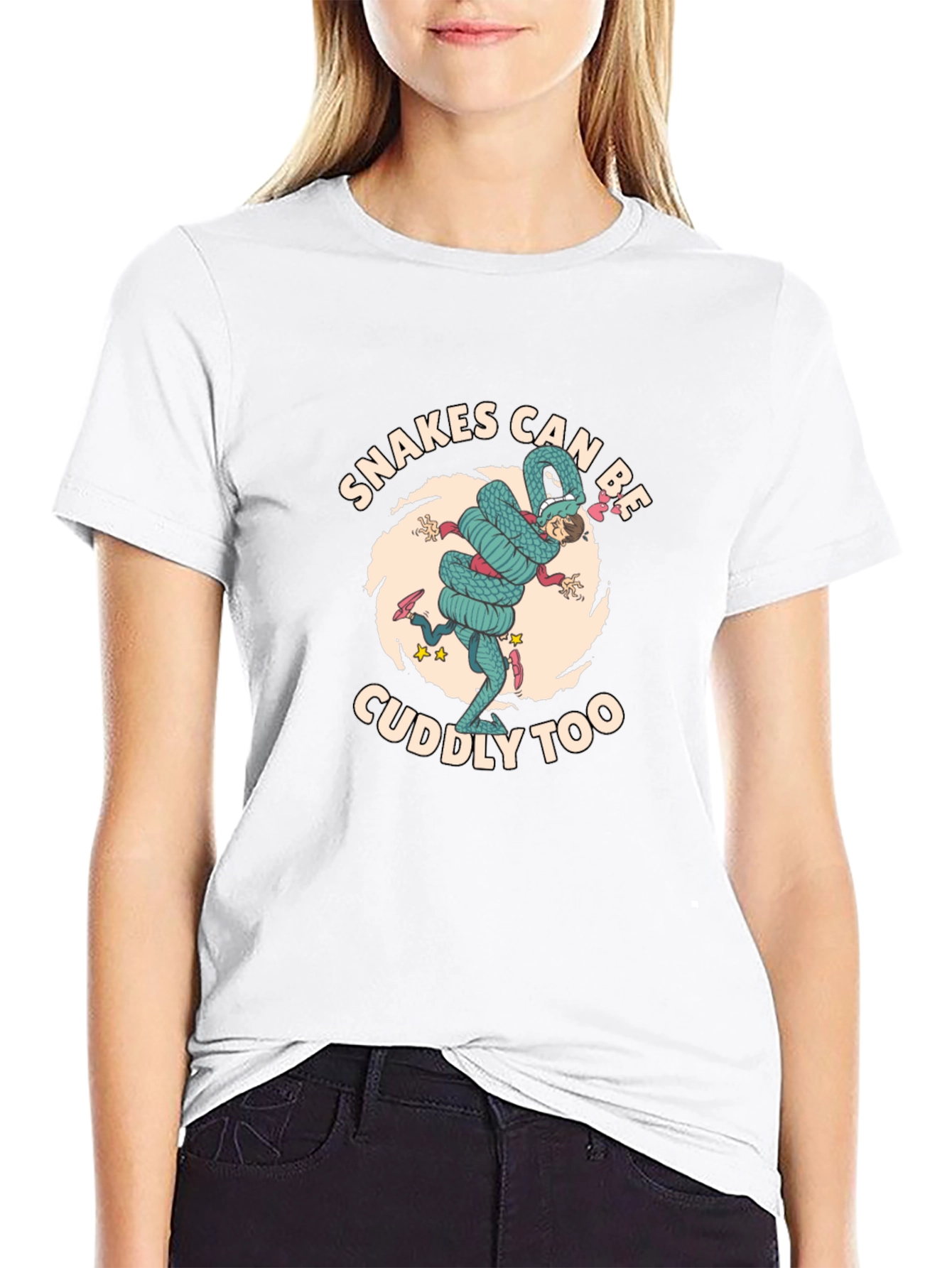 Snakes Can Be Cuddly Too Graphic T-Shirt