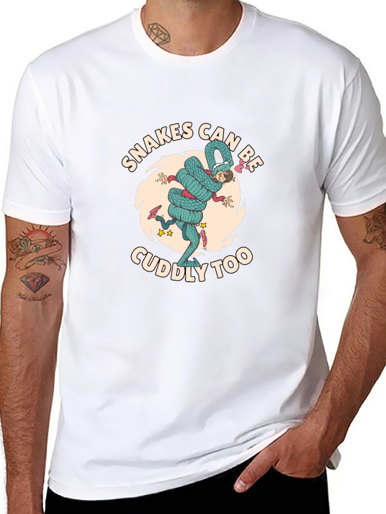 Snakes Can Be Cuddly Too Graphic T-Shirt