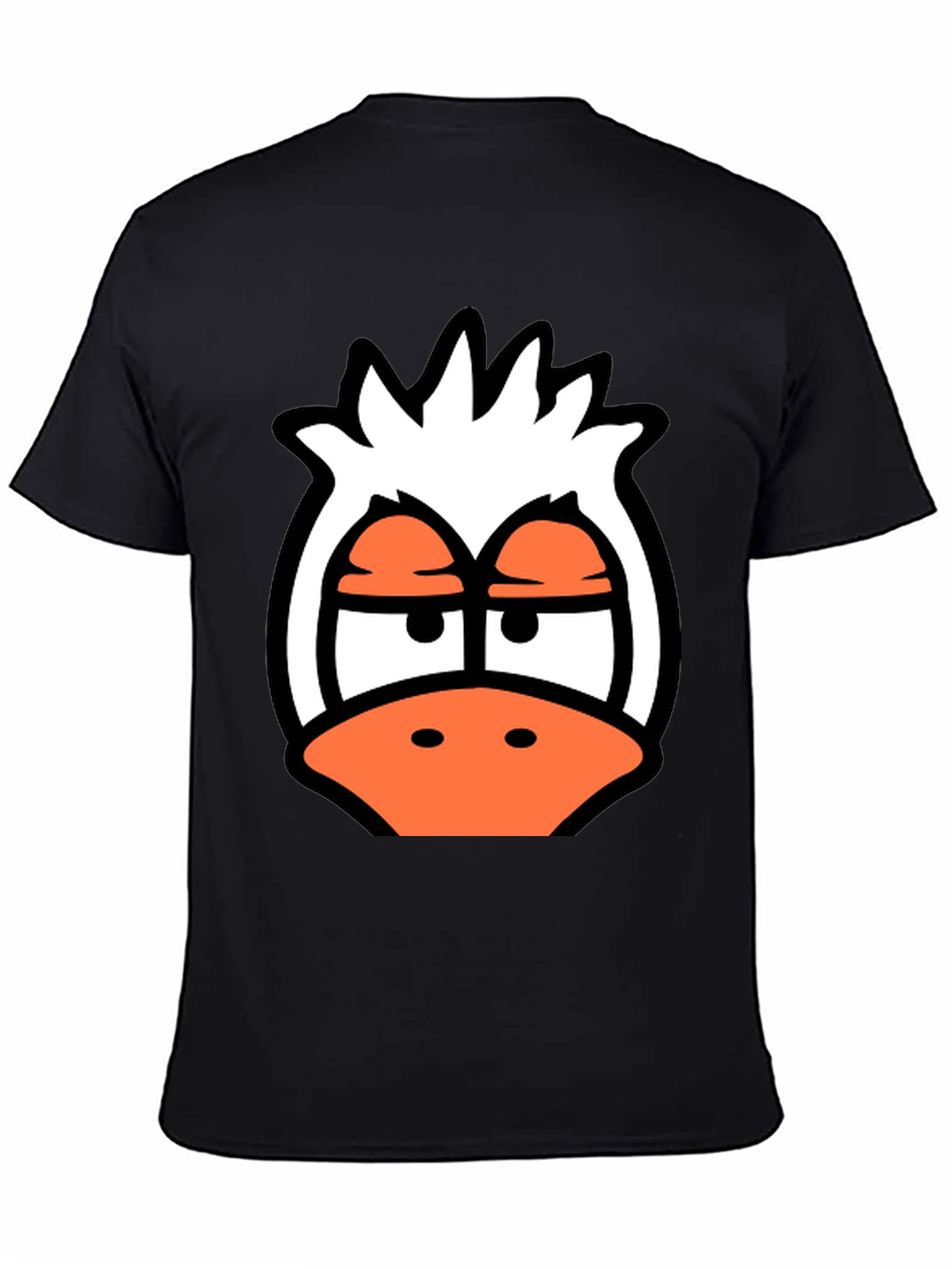 Cartoon Duck Graphic Tee - Funky Black T-Shirt