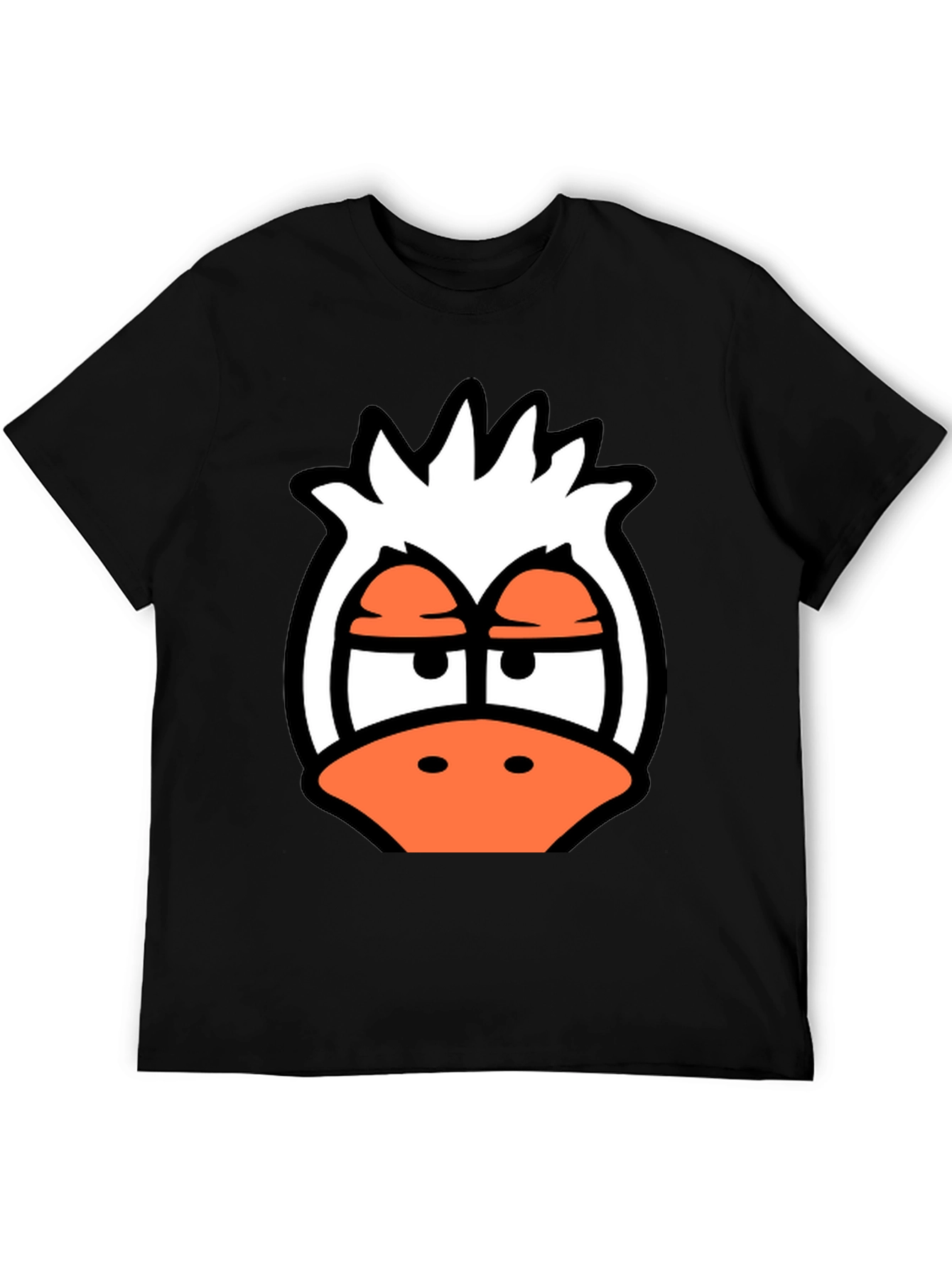 Cartoon Duck Graphic Tee - Funky Black T-Shirt