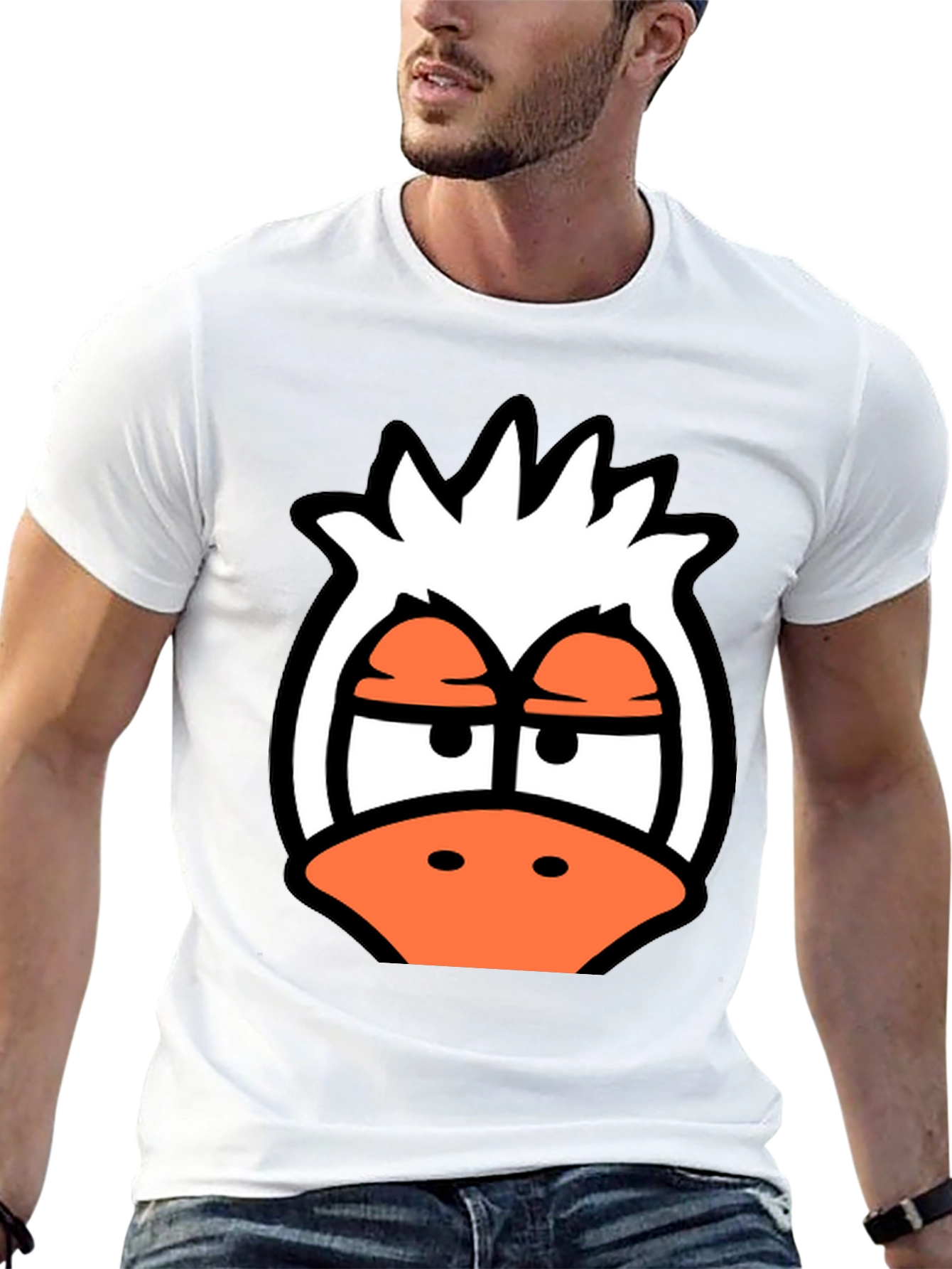 Cartoon Duck Graphic Tee - Funky Black T-Shirt