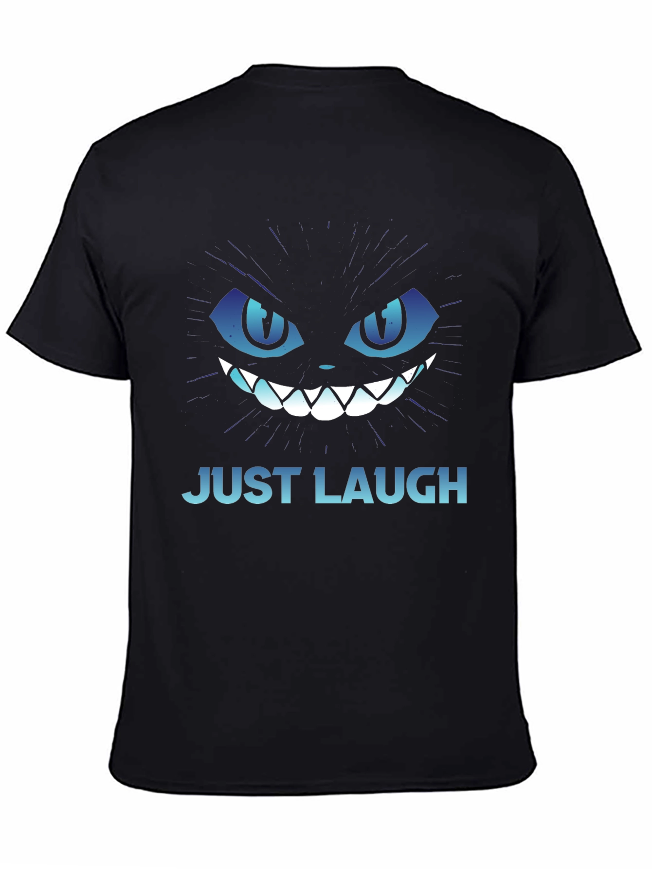Just Laugh Cat Graphic Tee - Mens Black T-Shirt