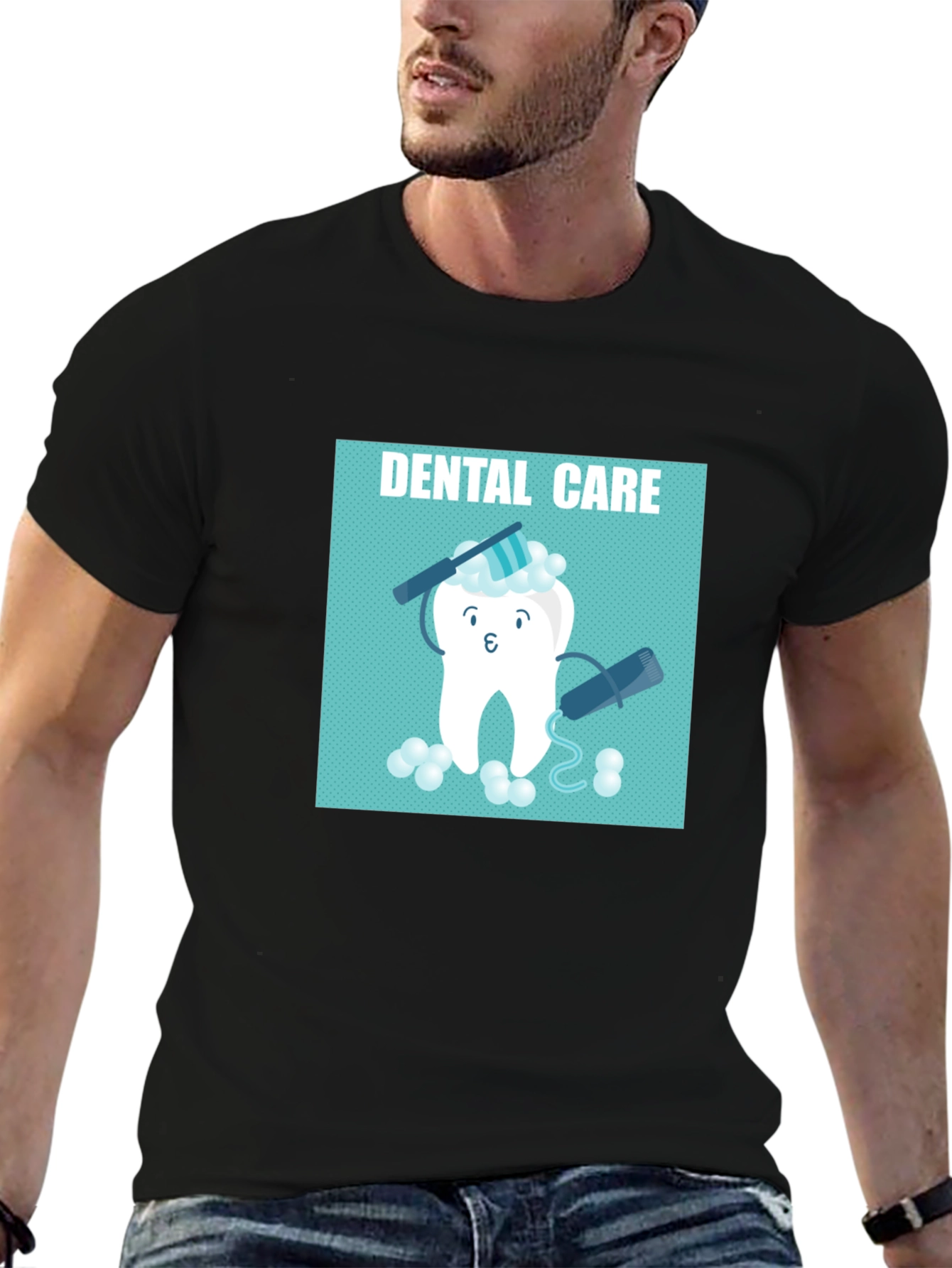 Dental Care Cartoon Graphic T-Shirt