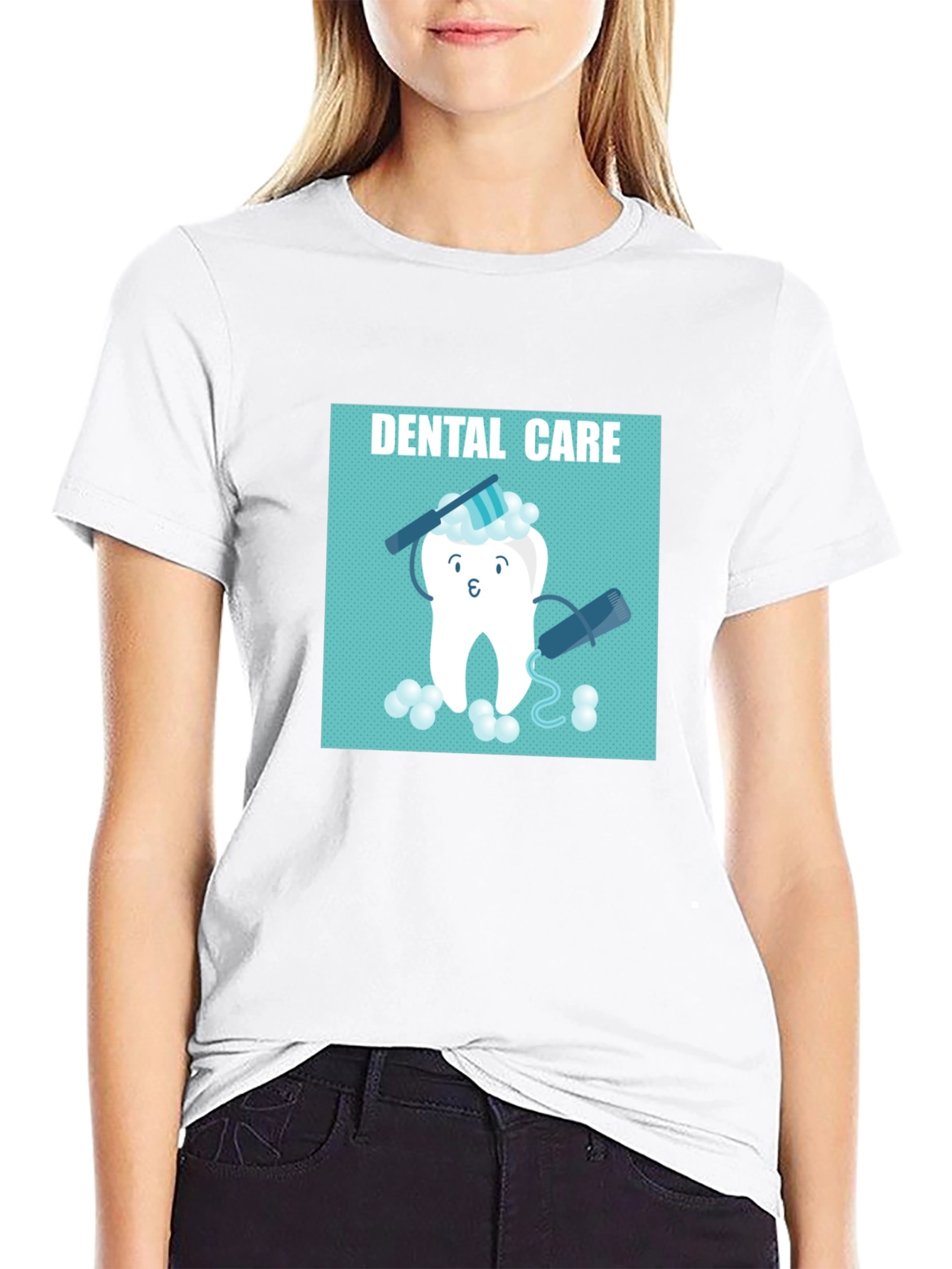 Dental Care Cartoon Graphic T-Shirt