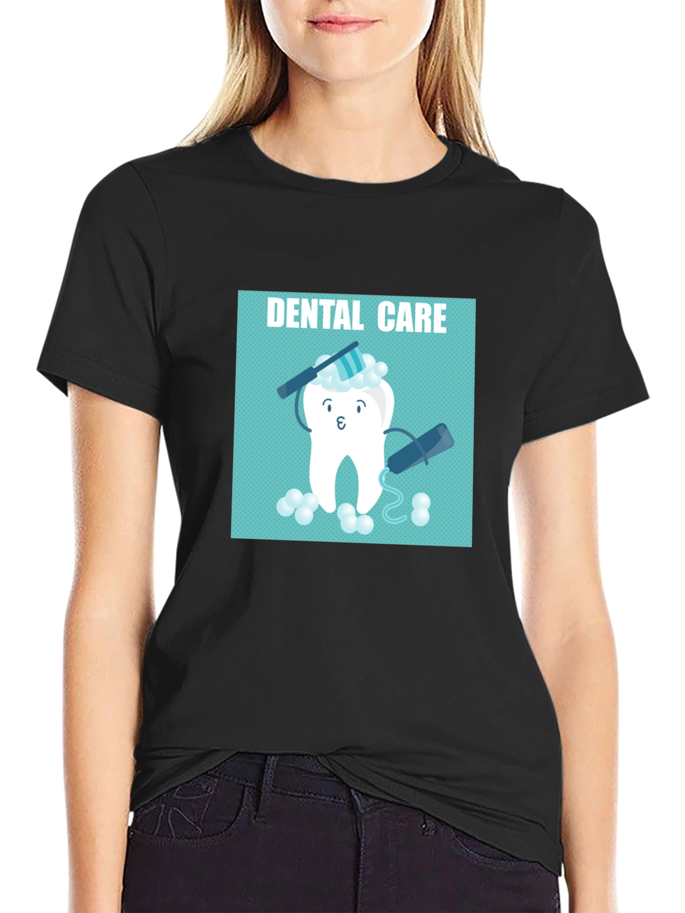Dental Care Cartoon Graphic T-Shirt