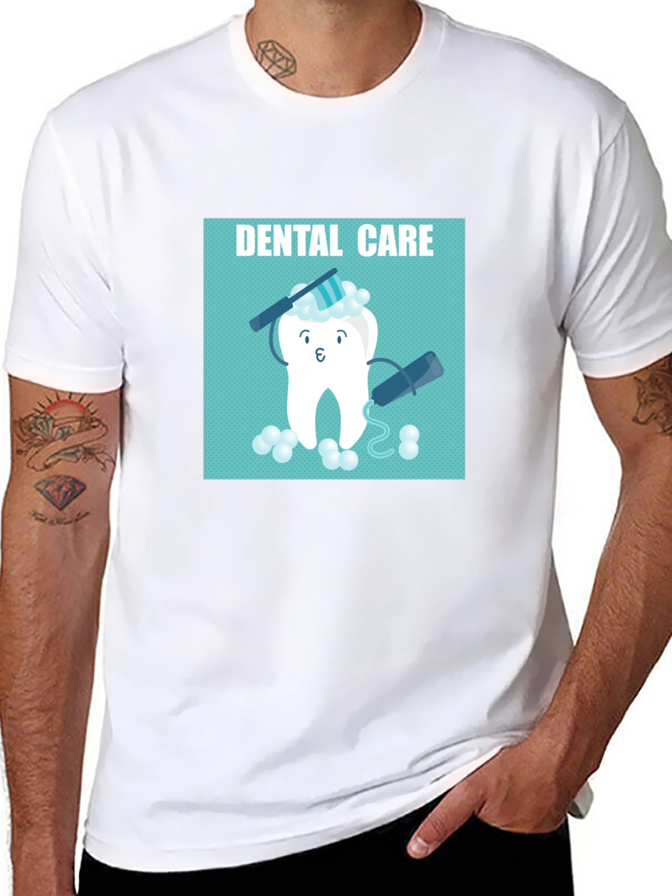 Dental Care Cartoon Graphic T-Shirt