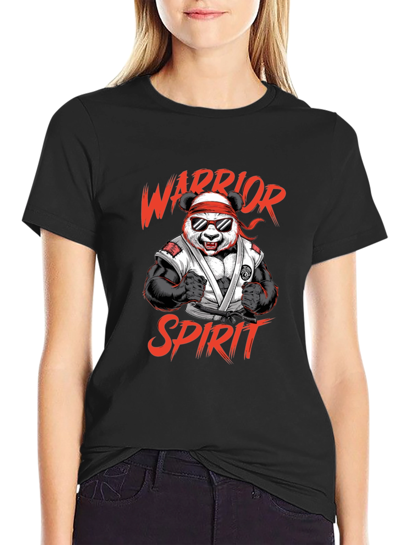 Warrior Panda Spirit Graphic T-Shirt