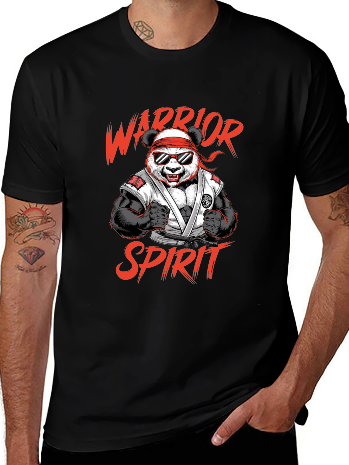 Warrior Panda Spirit Graphic T-Shirt