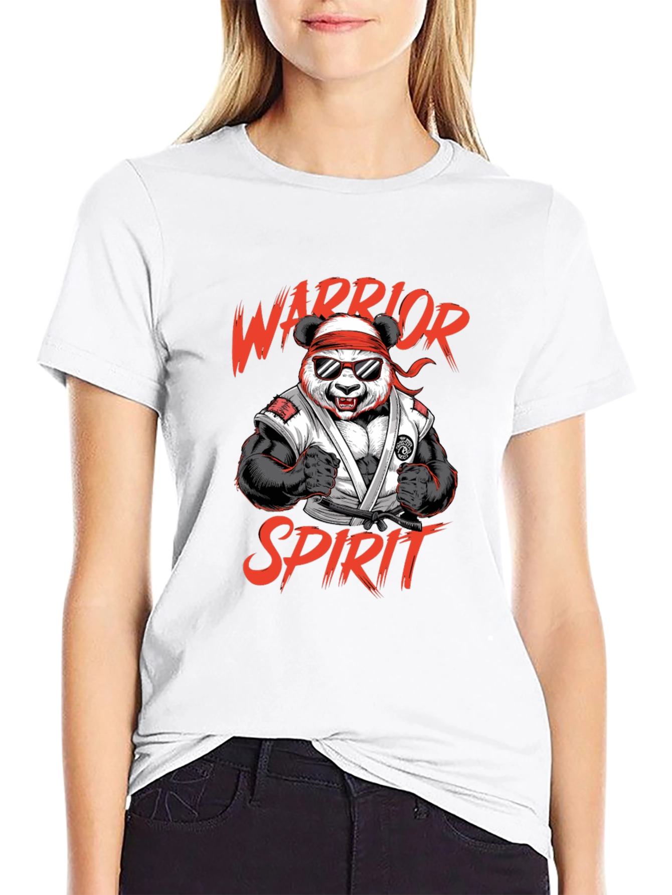 Warrior Panda Spirit Graphic T-Shirt