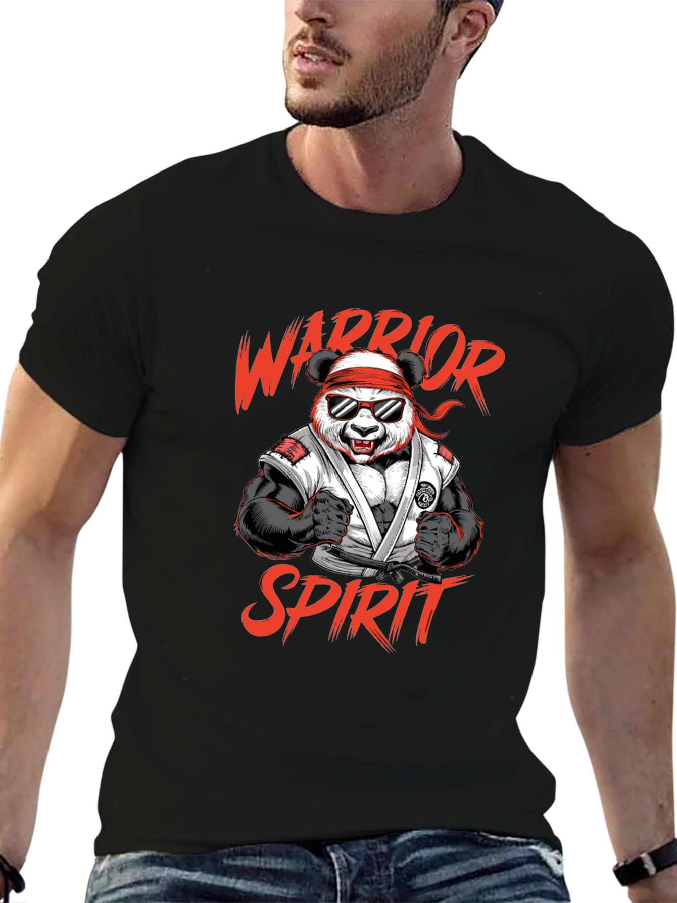Warrior Panda Spirit Graphic T-Shirt