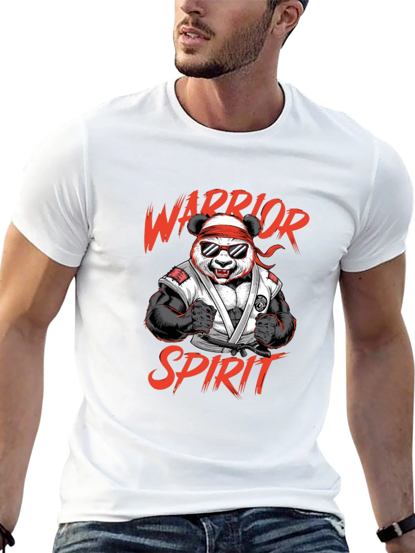Warrior Panda Spirit Graphic T-Shirt