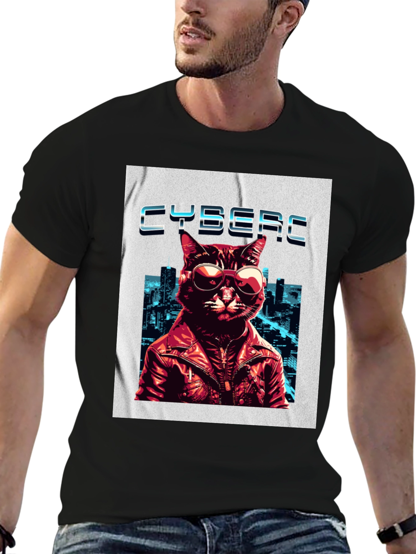 Cybercat T-Shirt - Cool Cat in Shades