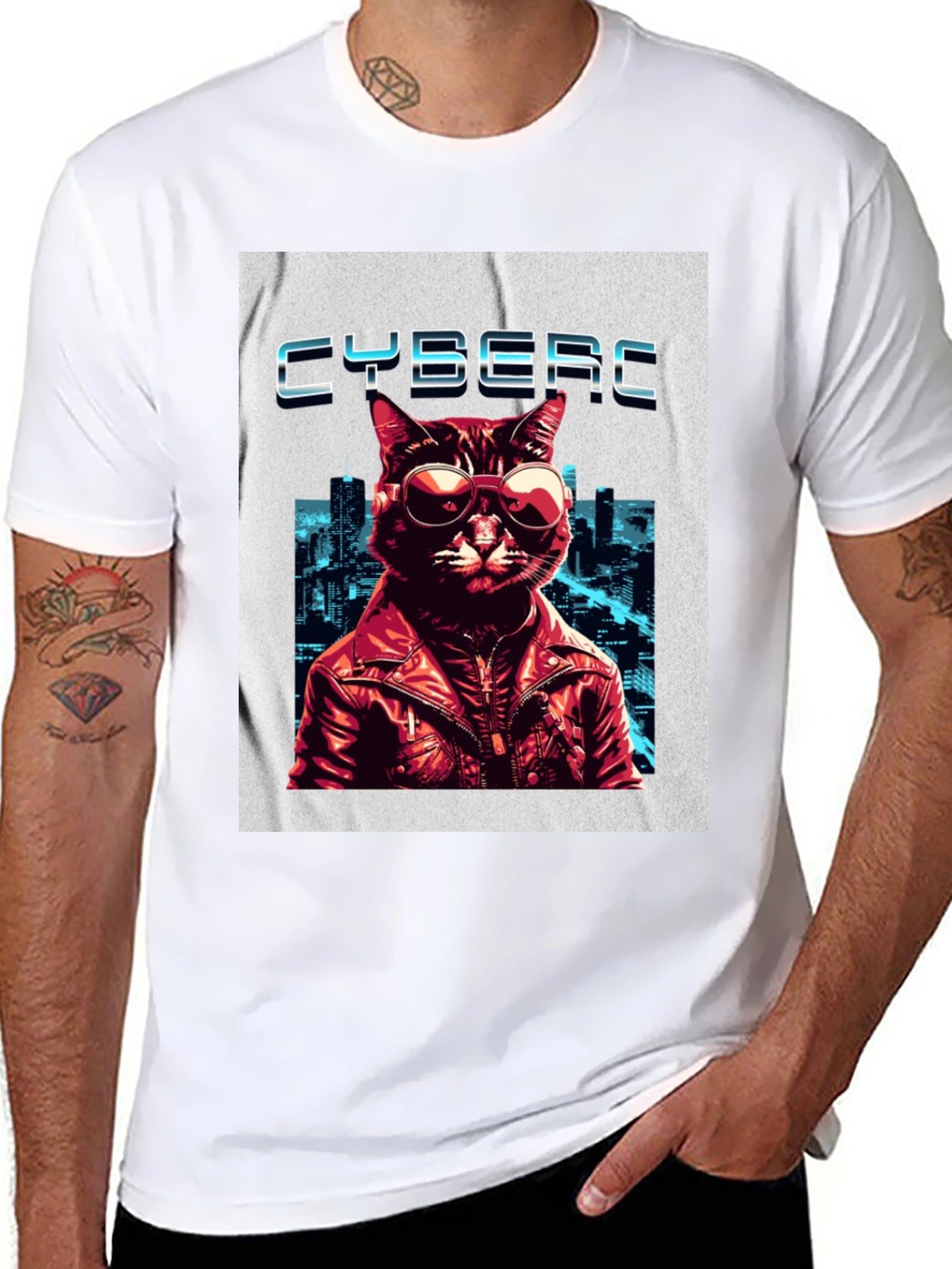 Cybercat T-Shirt - Cool Cat in Shades