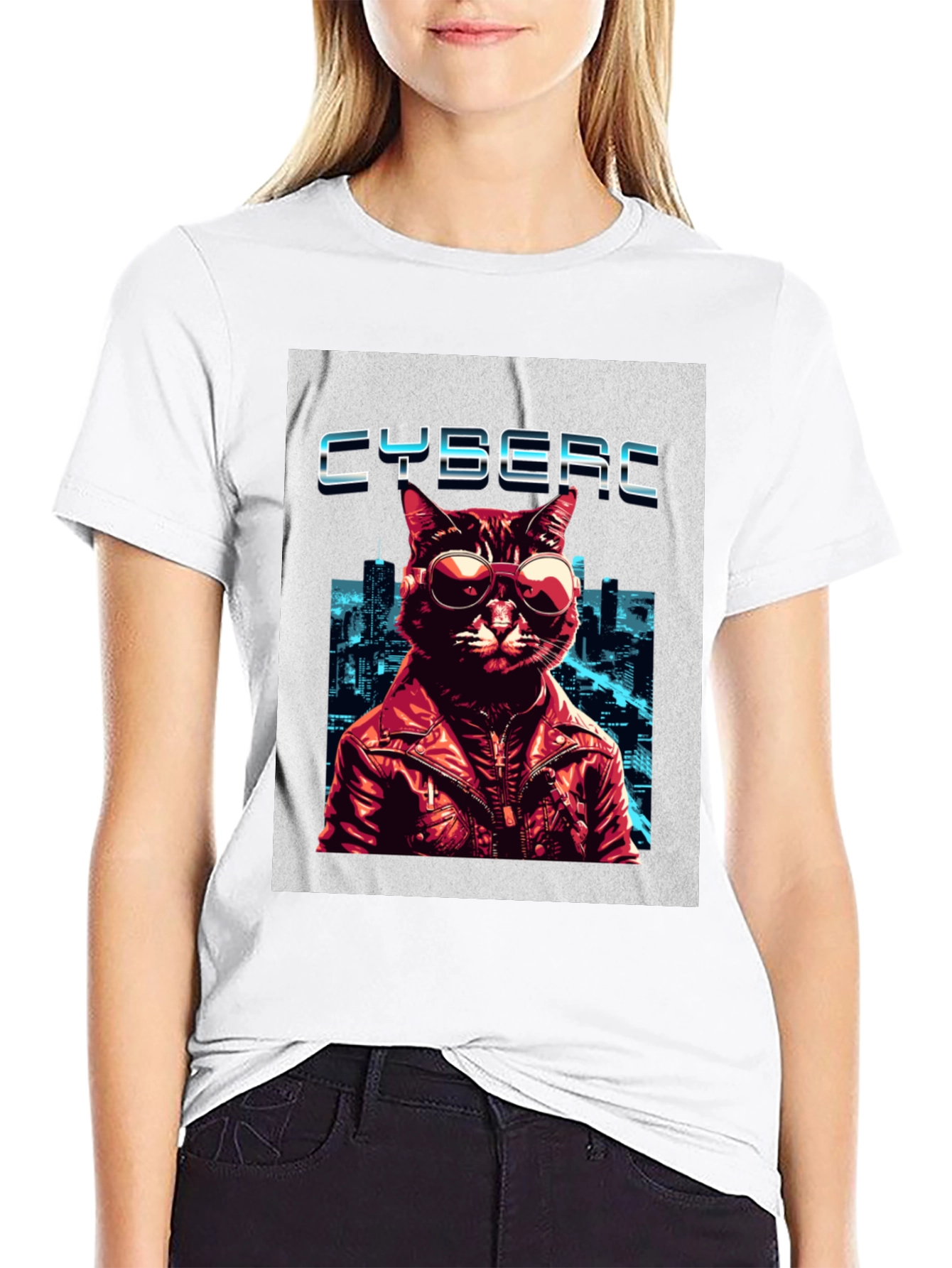 Cybercat T-Shirt - Cool Cat in Shades
