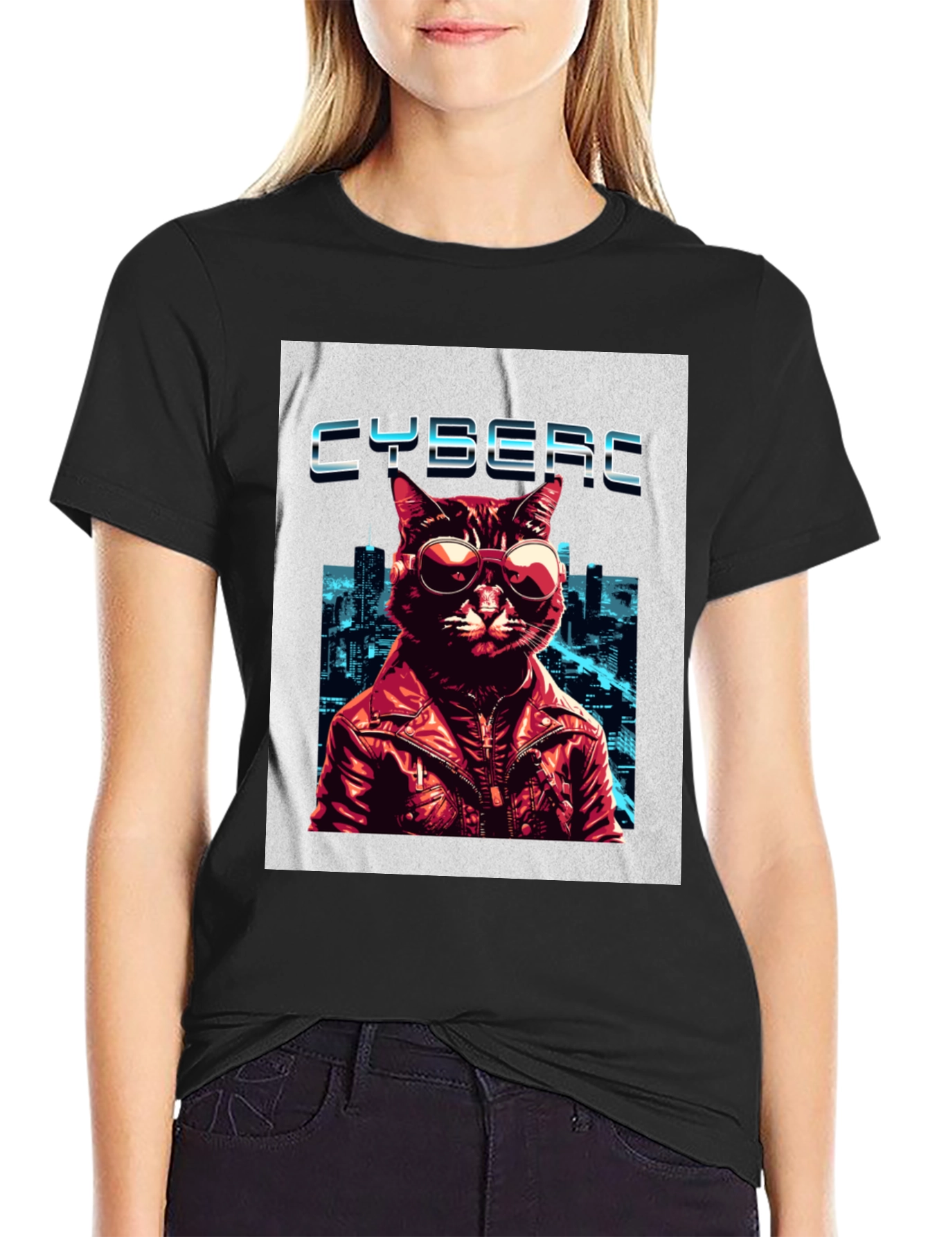 Cybercat T-Shirt - Cool Cat in Shades