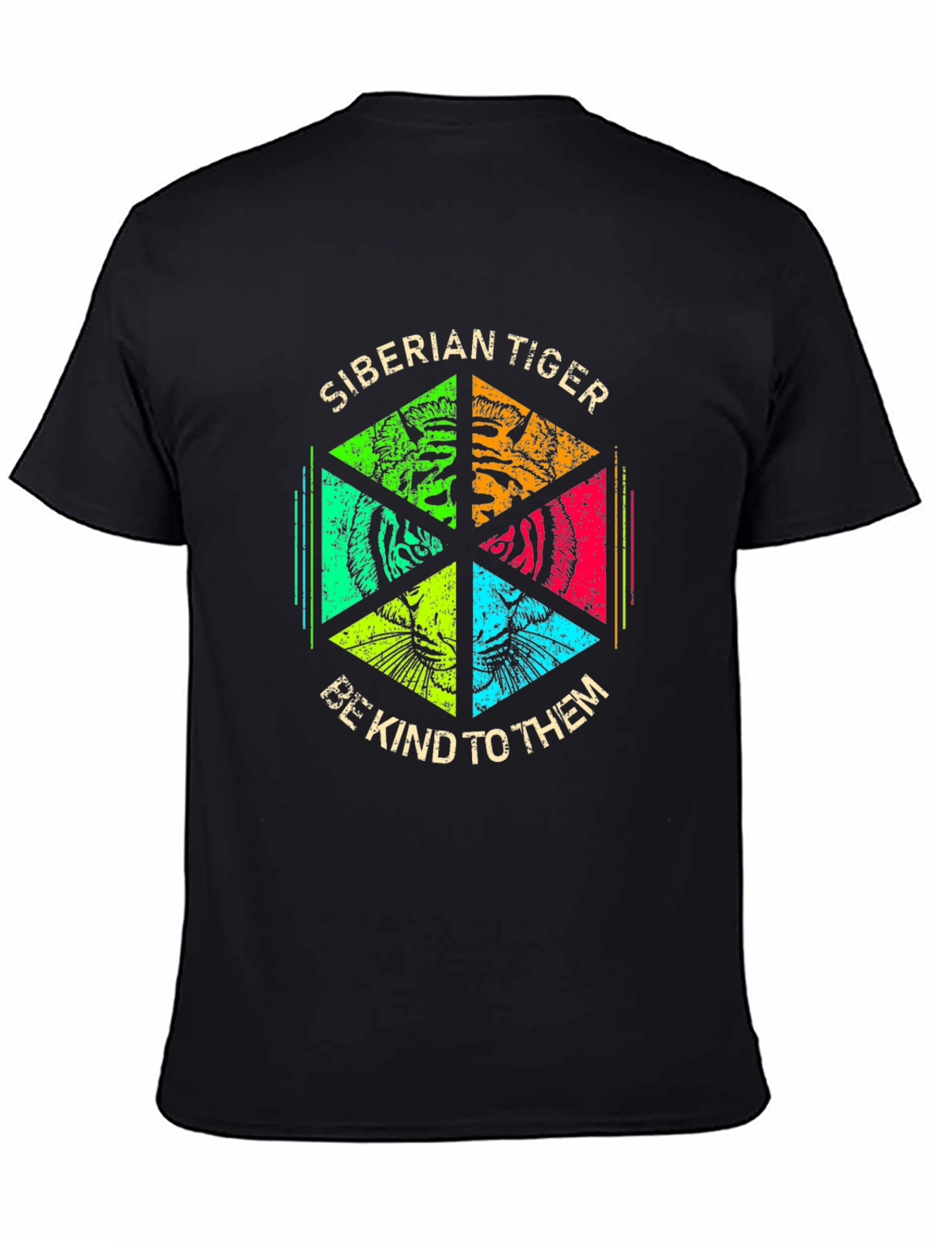 Siberian Tiger Graphic Print Crew Neck T-Shirt