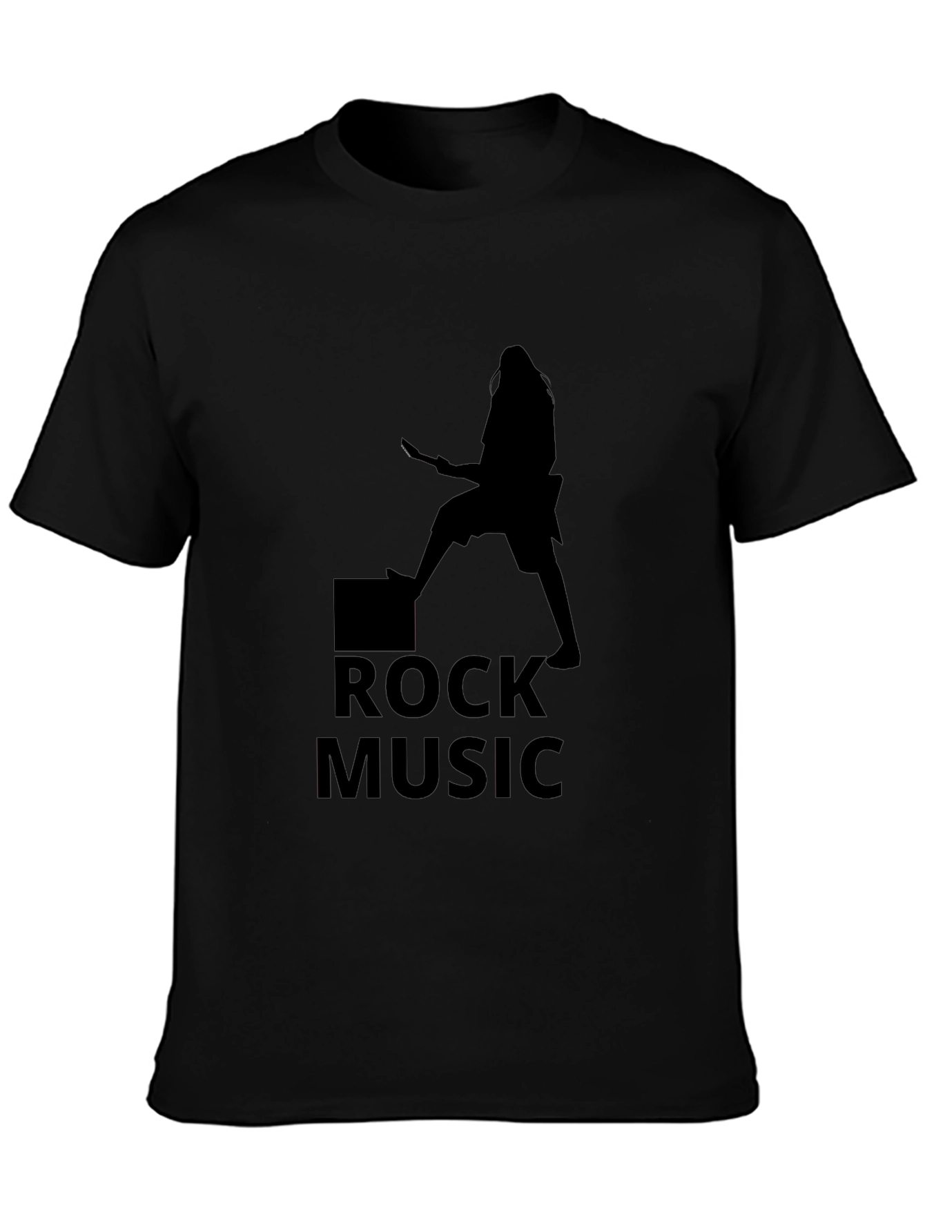 Rock Music Graphic Tee - Black Casual T-Shirt