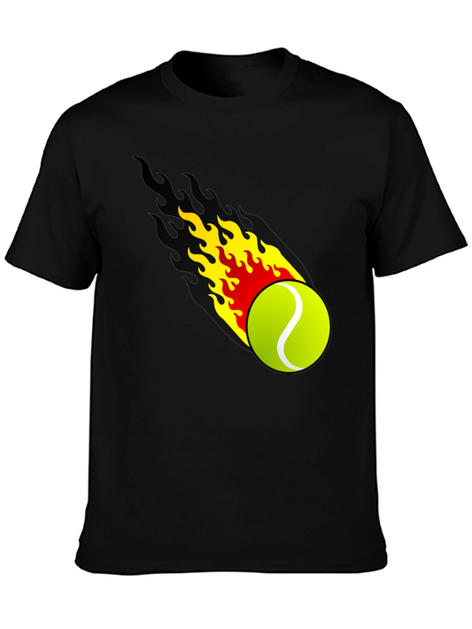 Fiery Tennis Ball Graphic Tee